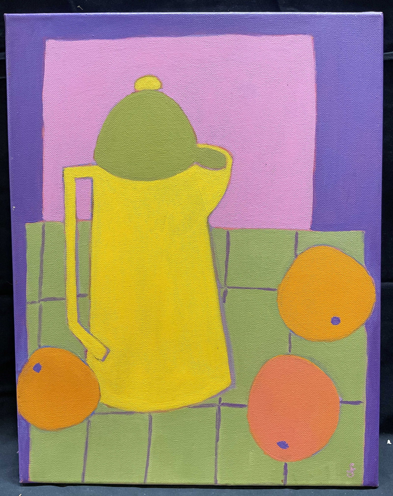 Signed Still Life with Fruit Acrylic Painting (1 of 6)
