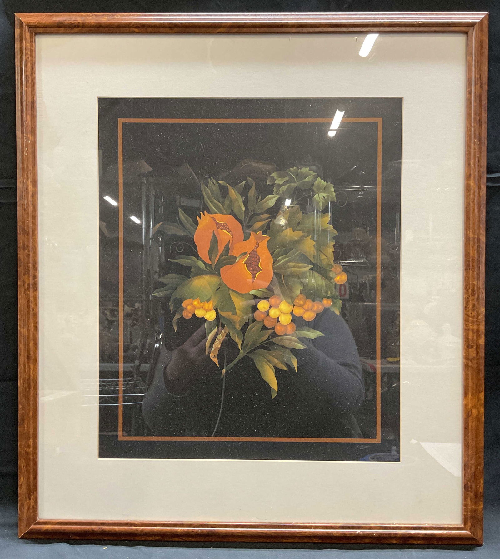 Framed Pomegranate Tree Lithograph (1 of 6)
