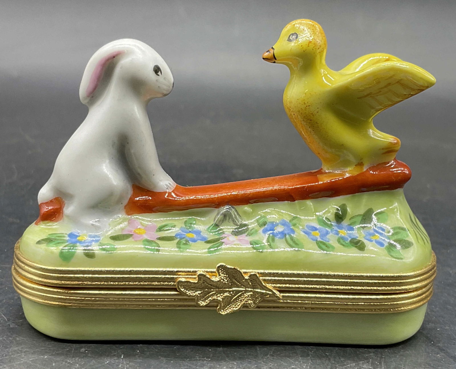 LIMOGES FRANCE TIFFANY Rabbit & Duck Trinket Box (1 of 7)