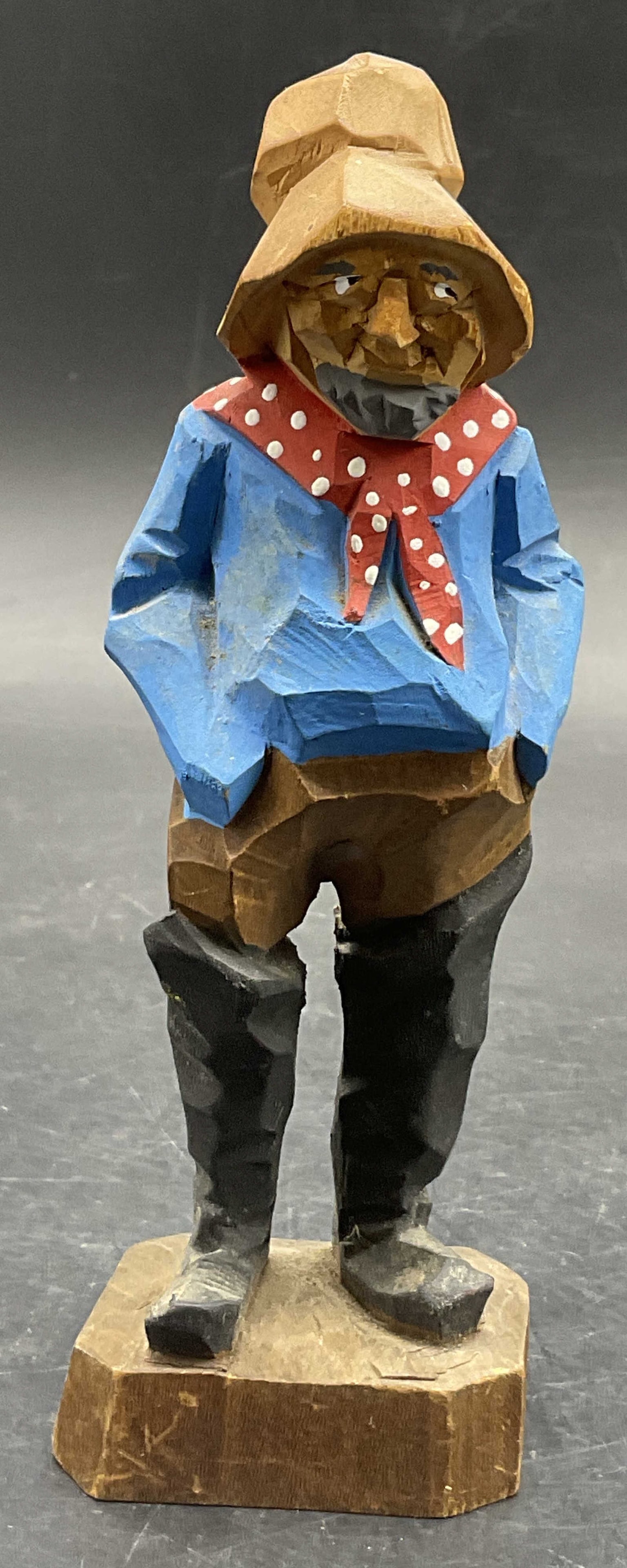 Artist Signed Handcrafted Wooden Male Figural (1 of 7)