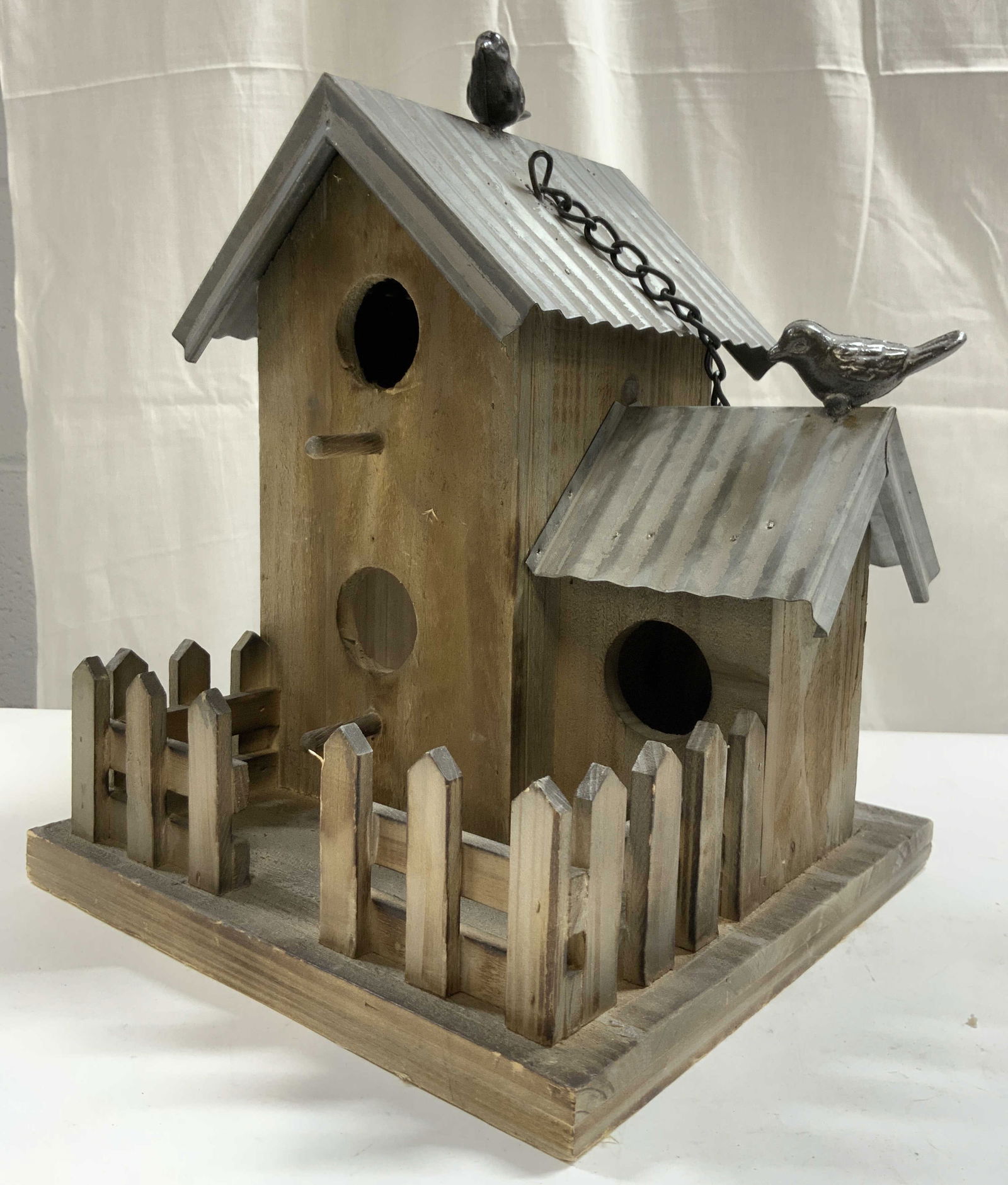 Vintage Wooden & Metal Hanging Birdhouse (1 of 7)