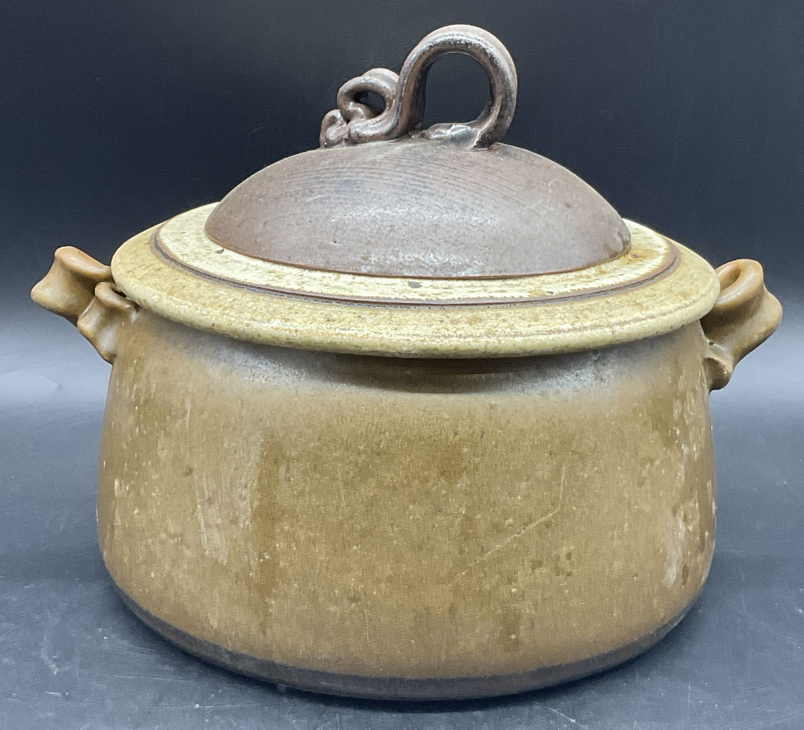 Artist Signed Handmade Pottery Vessel, Lidded (1 of 8)