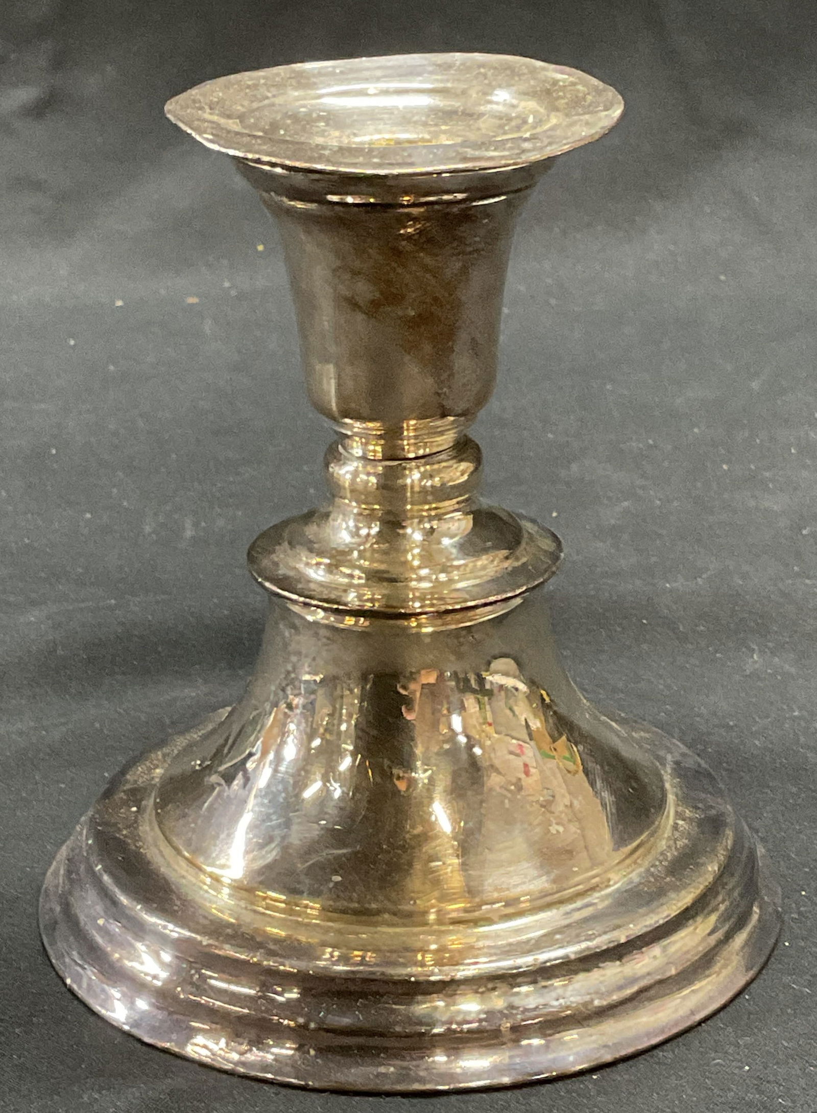 Heavy Silver Plated Candle Holder, England (1 of 6)