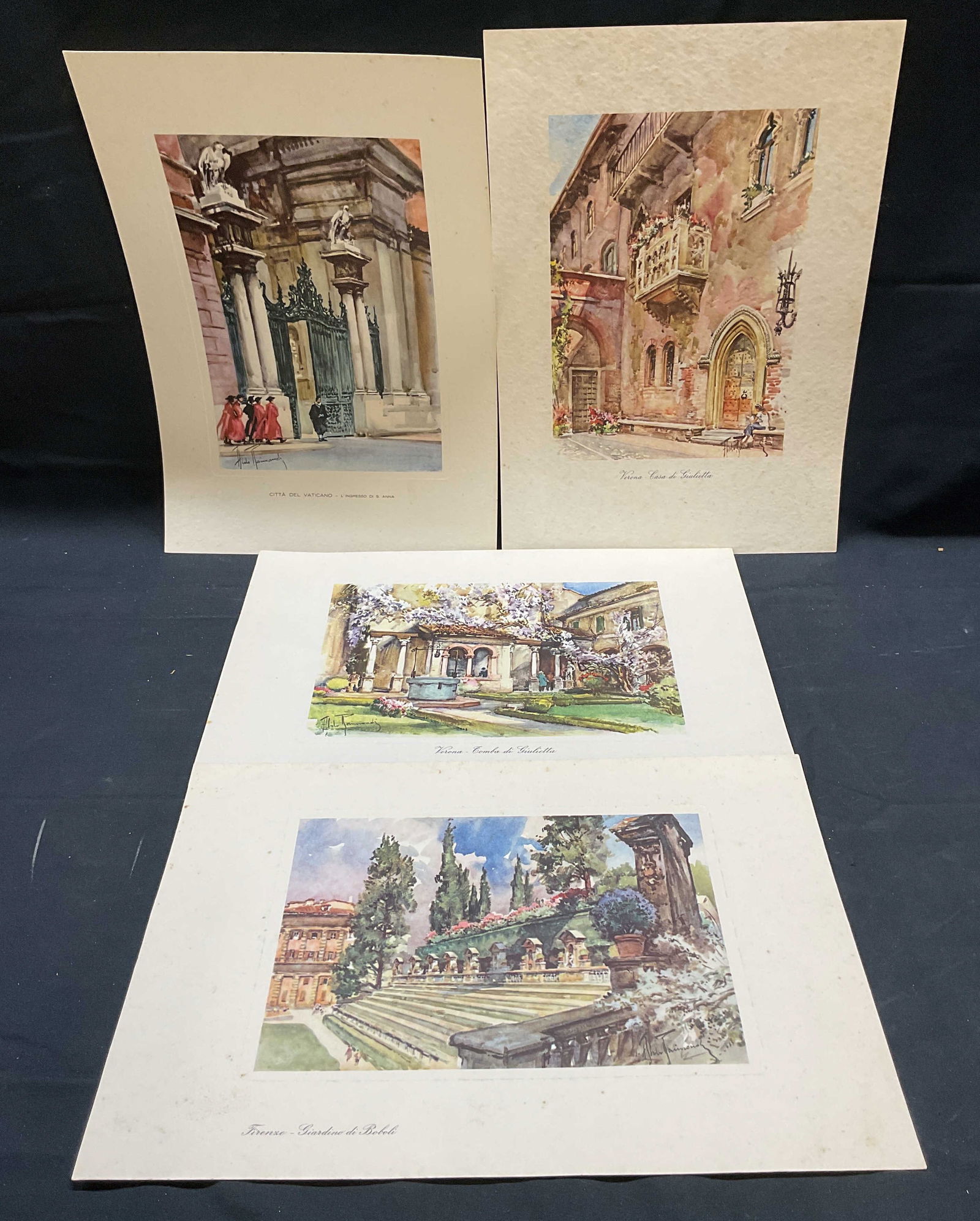 Lot 4 Italian Scene Watercolor Prints (1 of 6)