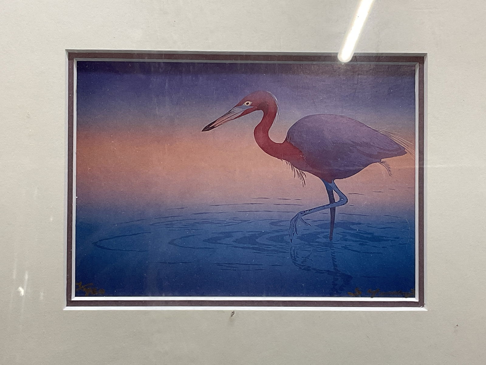 Framed Signed Limited Edition Heron Lithograph (1 of 6)