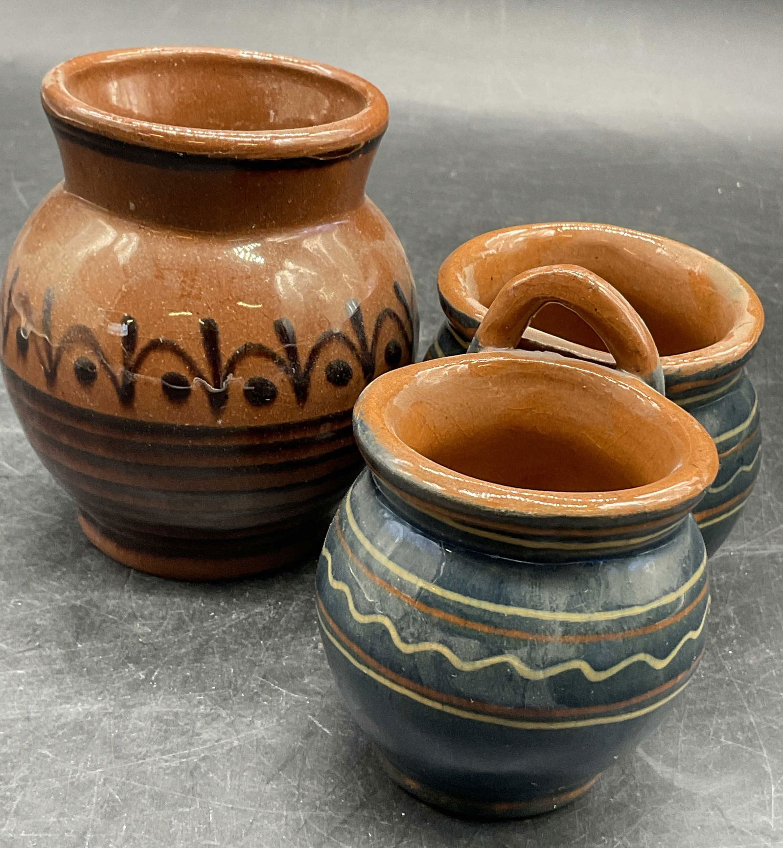 Lot 2 Vintage Hand Painted Pottery Vessels (1 of 8)
