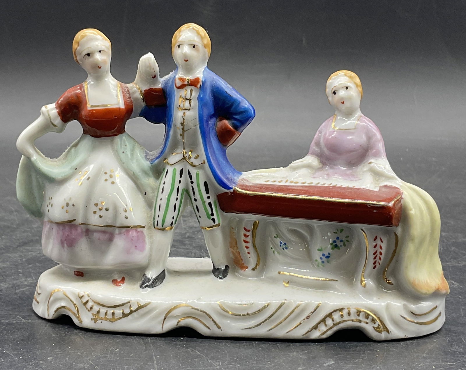 Vntg Hand Painted Porcelain Dancers Figural, Japan (1 of 8)