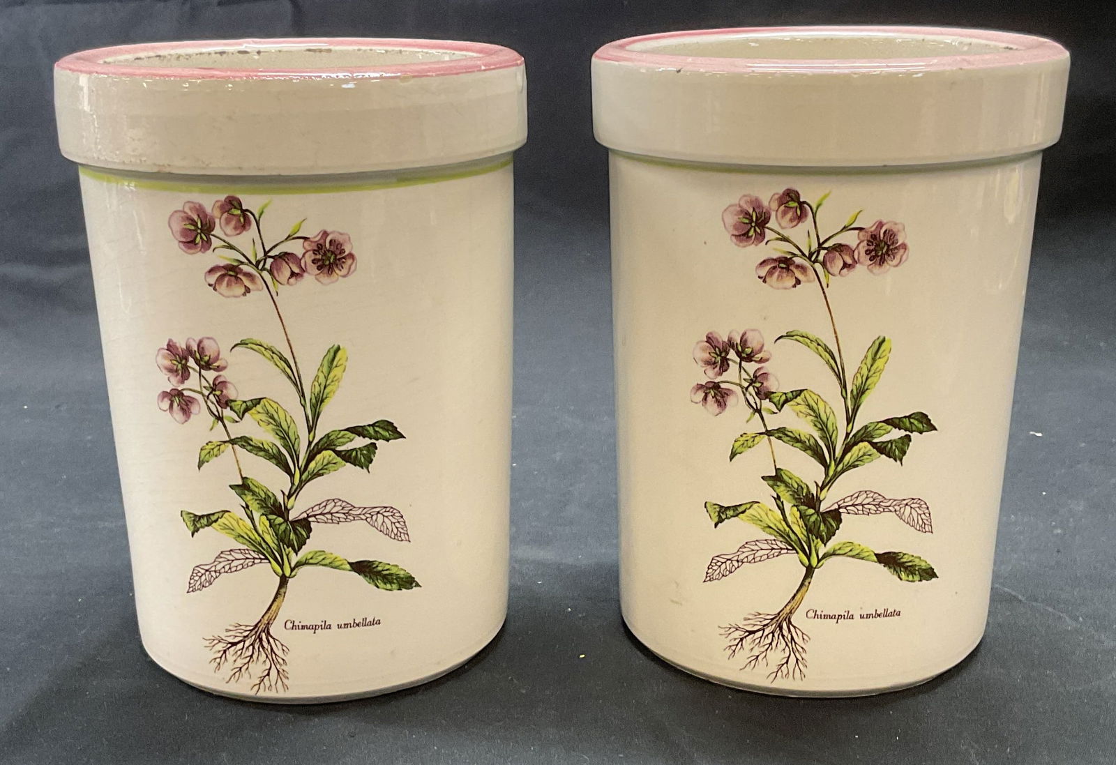 Pair HIMARK Ceramic Floral Planters, Italy (1 of 7)