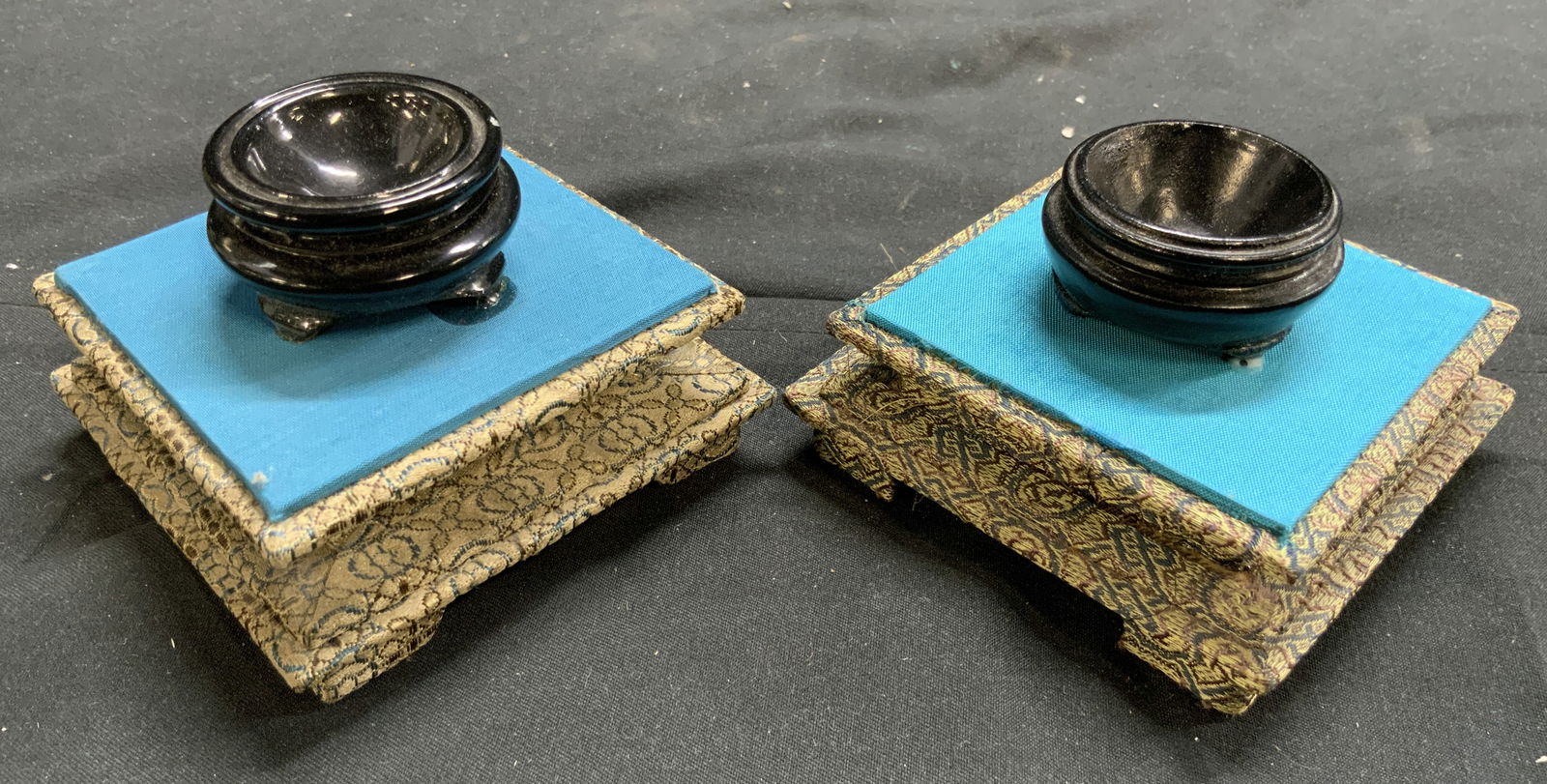 Pair Embroidered Asian Display Stands (1 of 6)