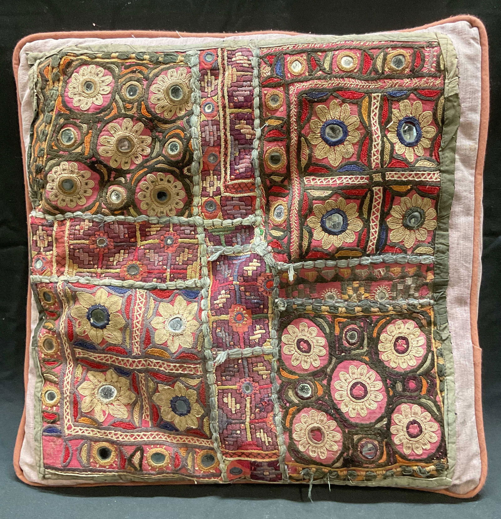 Vintage Handmade Patchwork Floral Pillow (1 of 6)