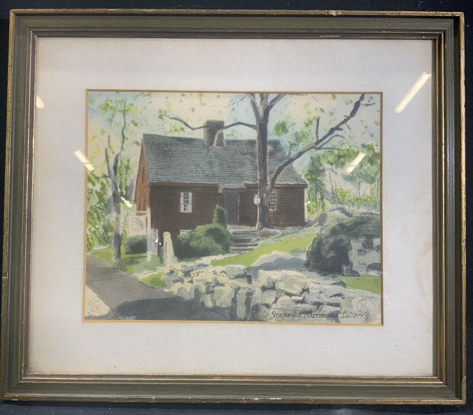 Framed Stamford Historical Society Colored Litho. (1 of 11)