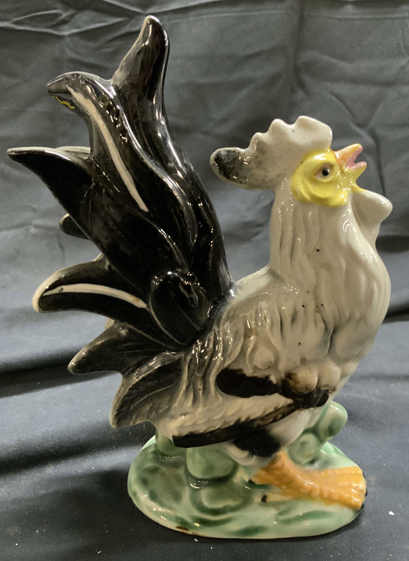ROYAL JAPAN Hand Painted Porc Rooster Figure: Tag on underside reads ROYAL JAPAN. Piece is hand painted and porcelain. Figure depicts a rooster. Piece measures approximately 6.5 inches tall 4.75 inches deep 2.5 inches wide. Royal Japan, Royal Jap