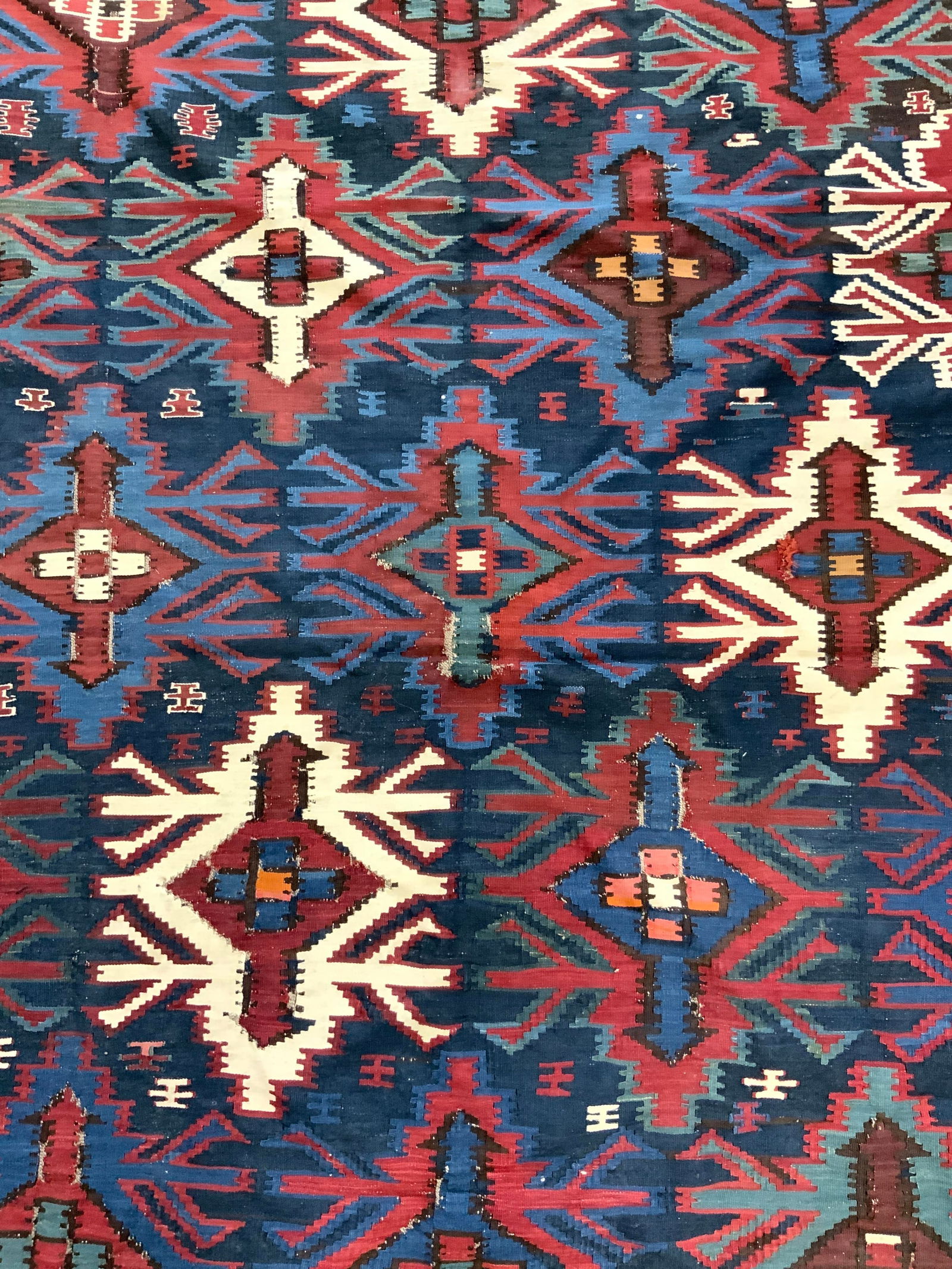 Vntg Handmade Flatweave Tribal Wool Area Rug (1 of 8)