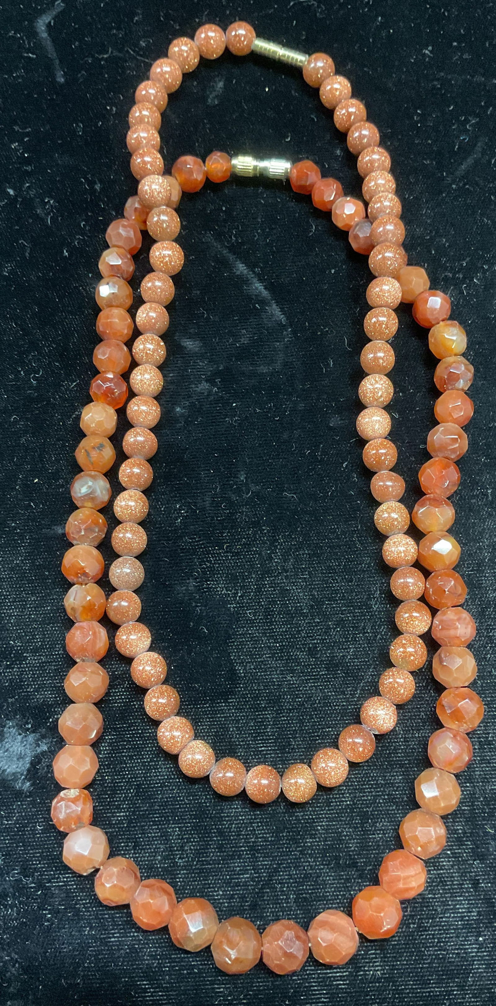 Lot 2 Vintage Carnelian & Goldstone Necklaces (1 of 6)