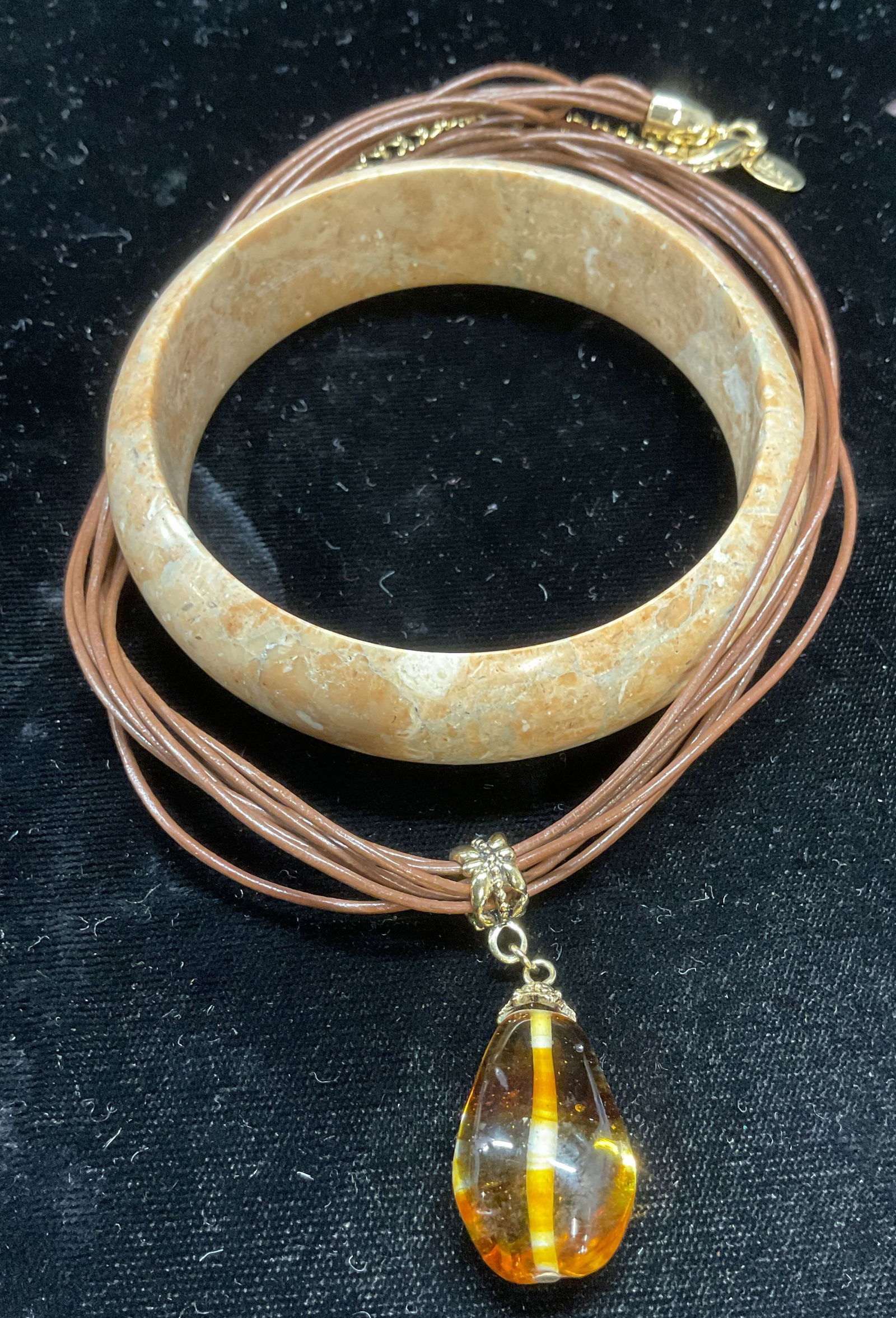 Lia Sophia Pendant Necklace, Stone Bangle (1 of 6)