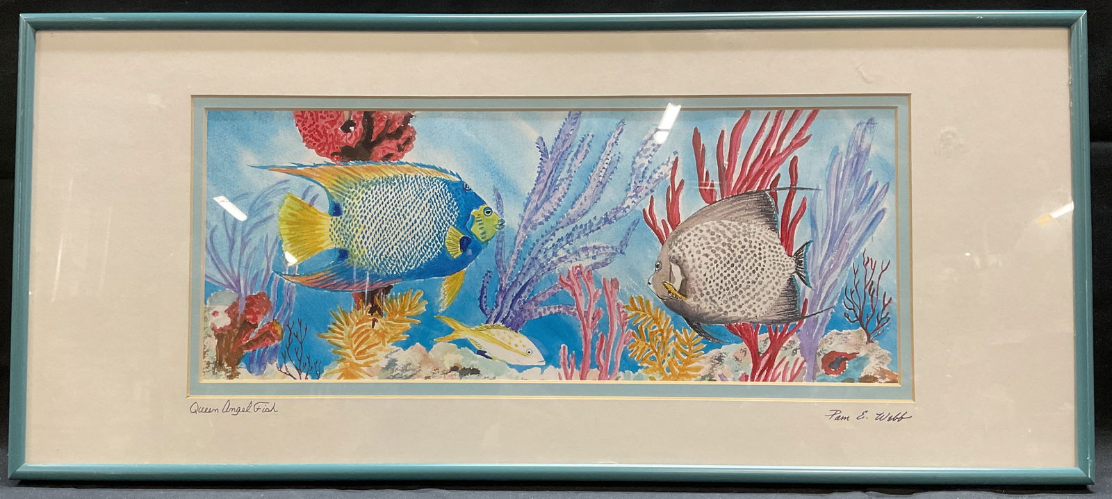 Signed Pam E Webb Angel Fish Watercolor Print (1 of 7)