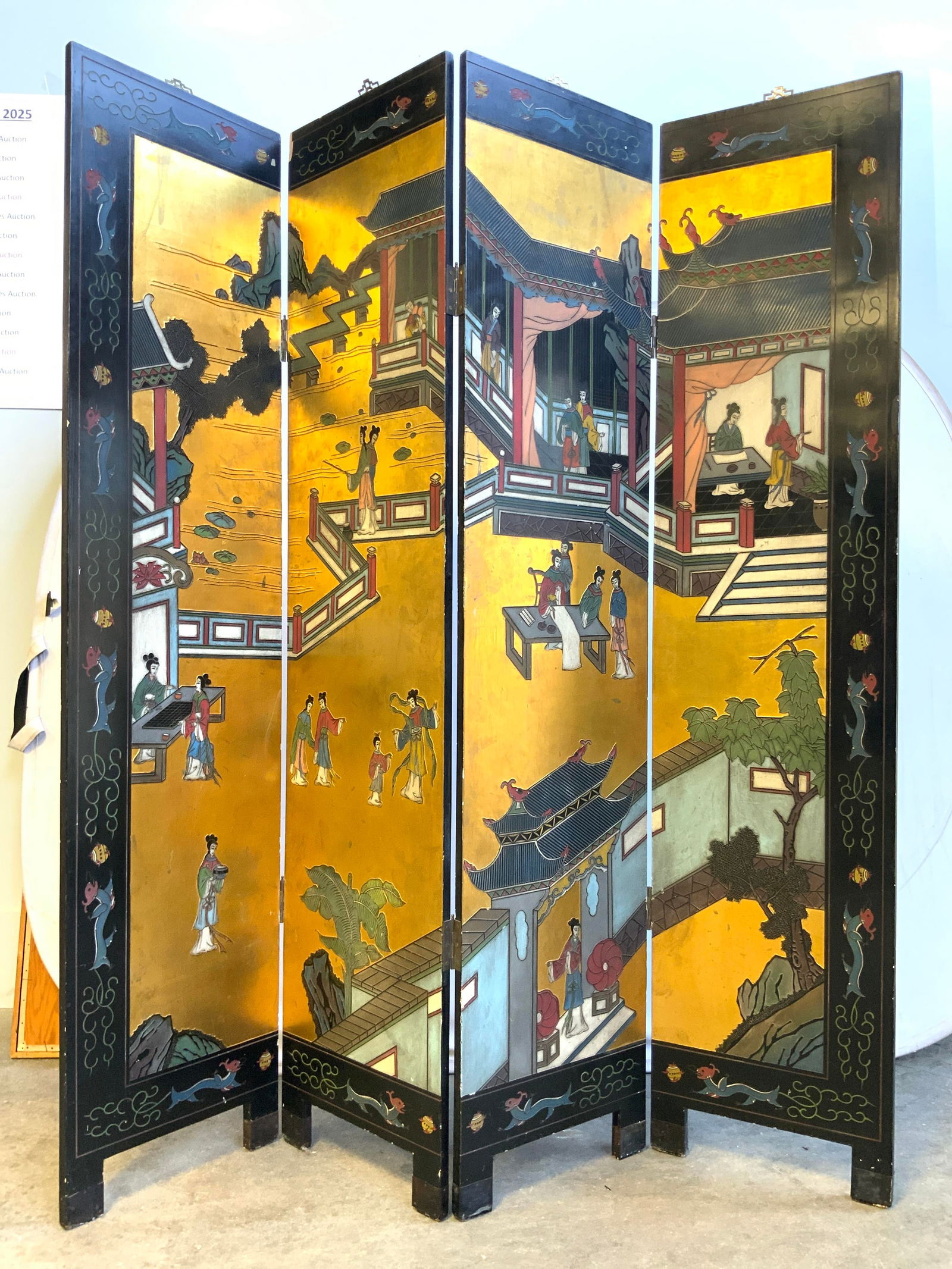 Vintage Asian Folding Room Divider (1 of 11)