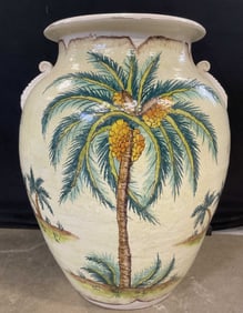 VIETRI Handmade Pottery Palm Tree Vase, Italy 2ft