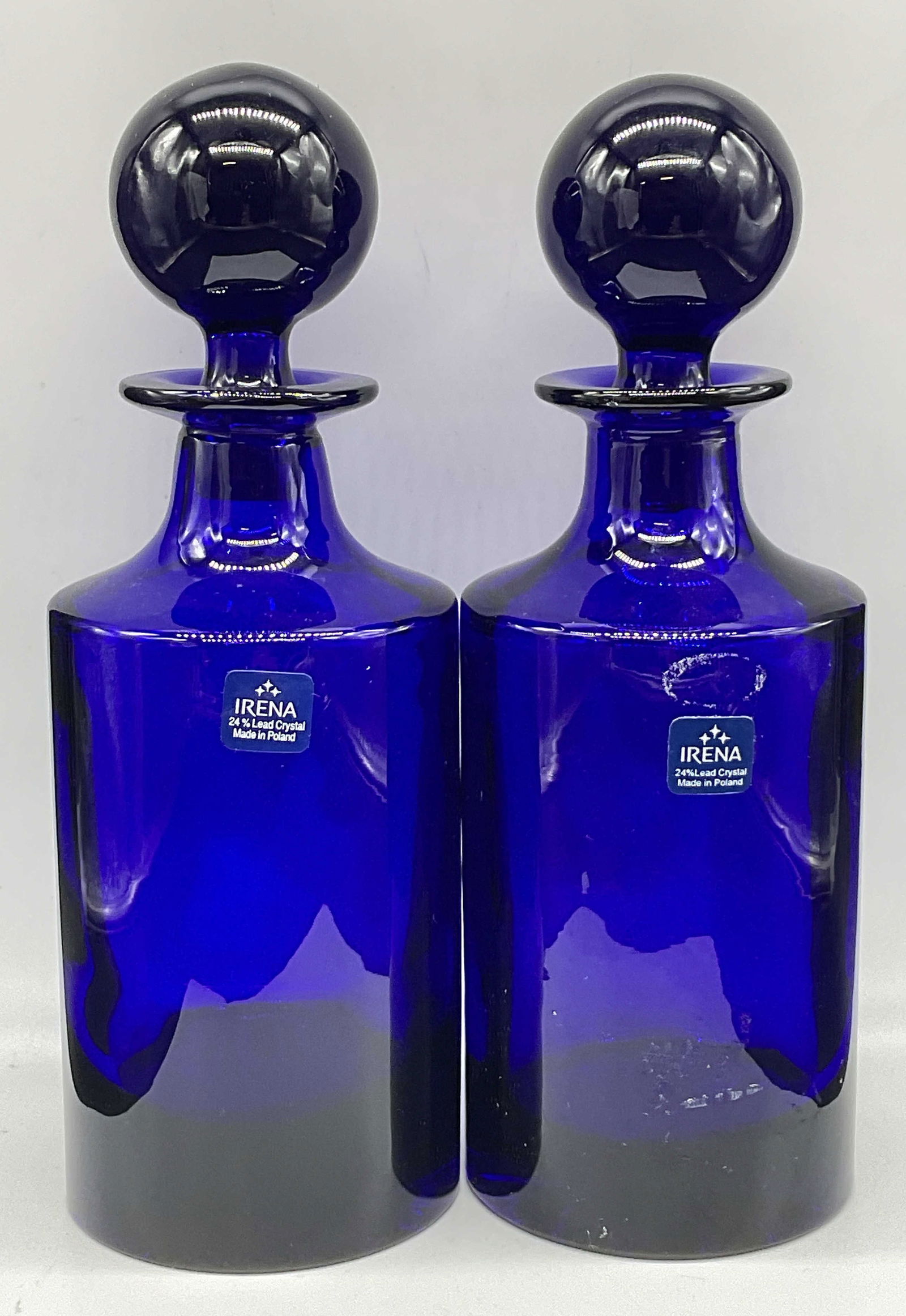 Pr IRENA Polish Cobalt Blue Lead Crystal Decanters (1 of 7)