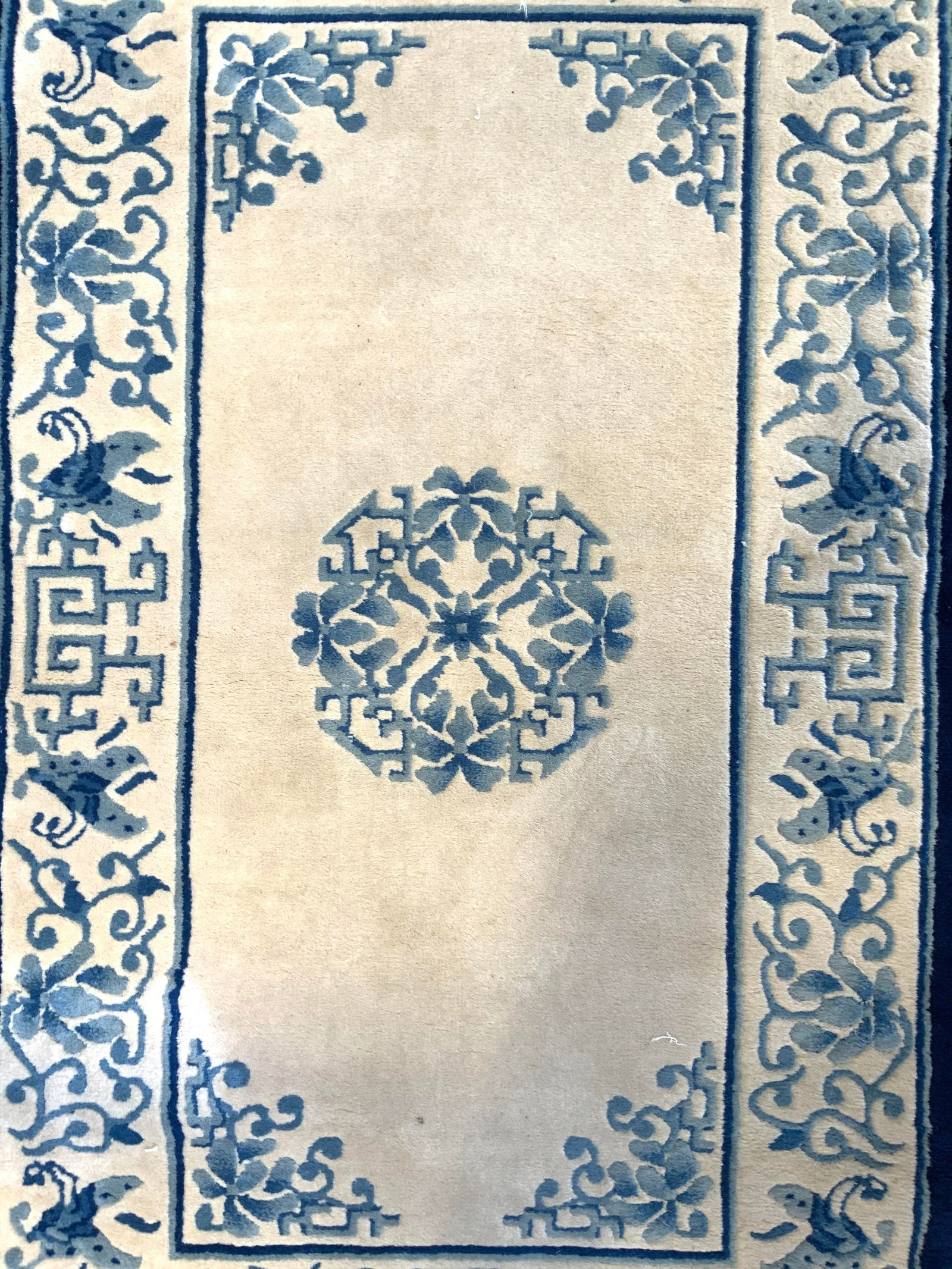 Vintage Chinese Art Deco Handmade Wool Rug (1 of 8)