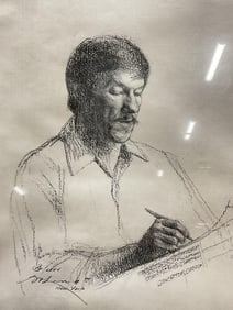 Signed John Foote Portrait of Croghan Drawing