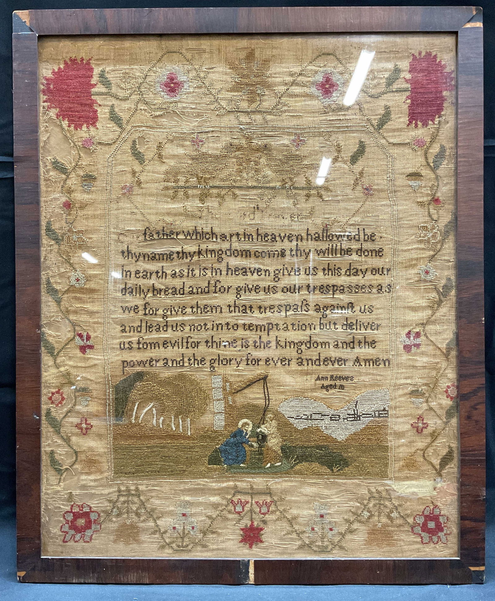 Antique Fr Lords Prayer Cross Stitch Sampler (1 of 7)
