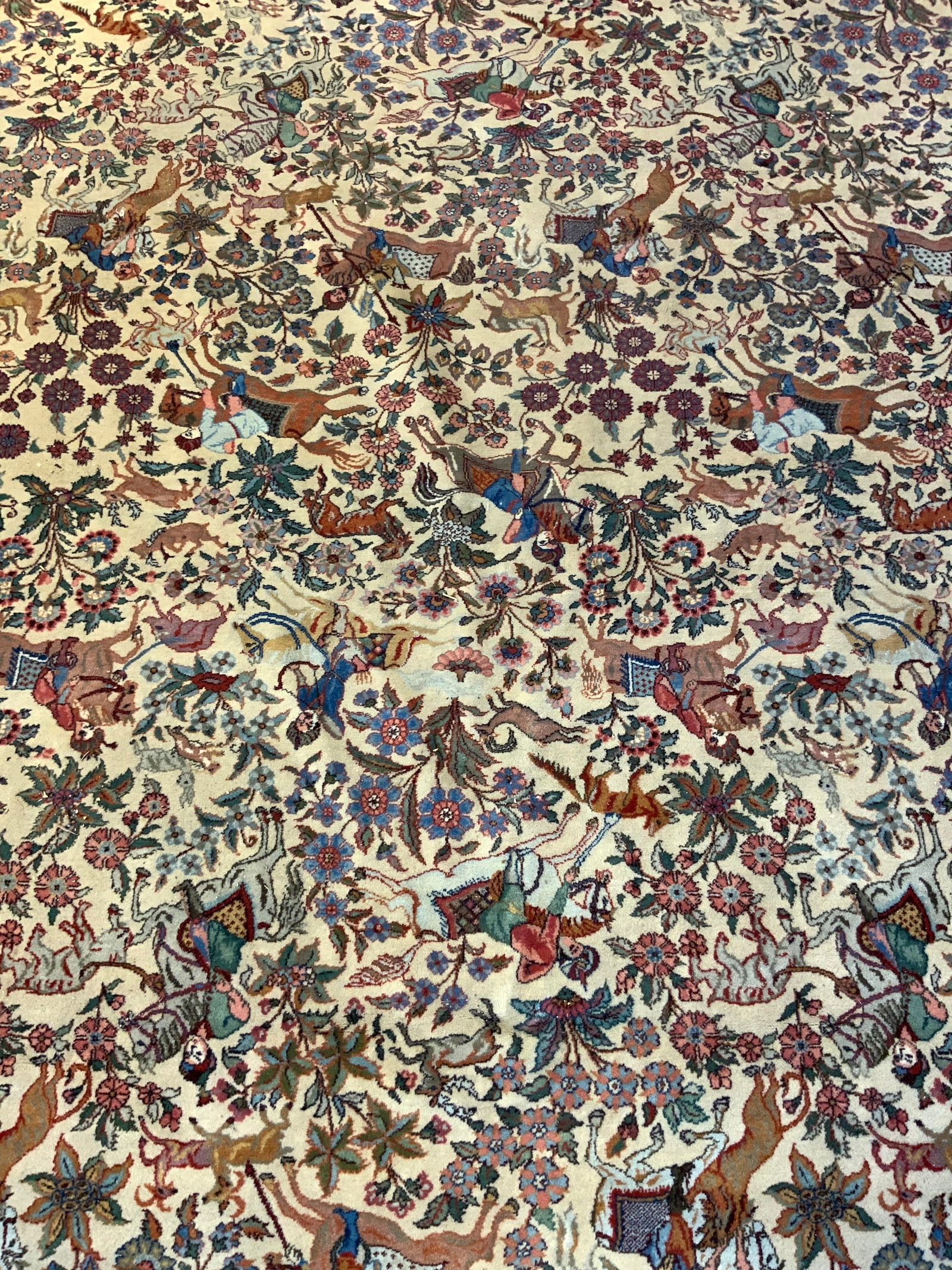 Vtg Handmade Oriental Wool Oversized Rug W Fringes (1 of 8)