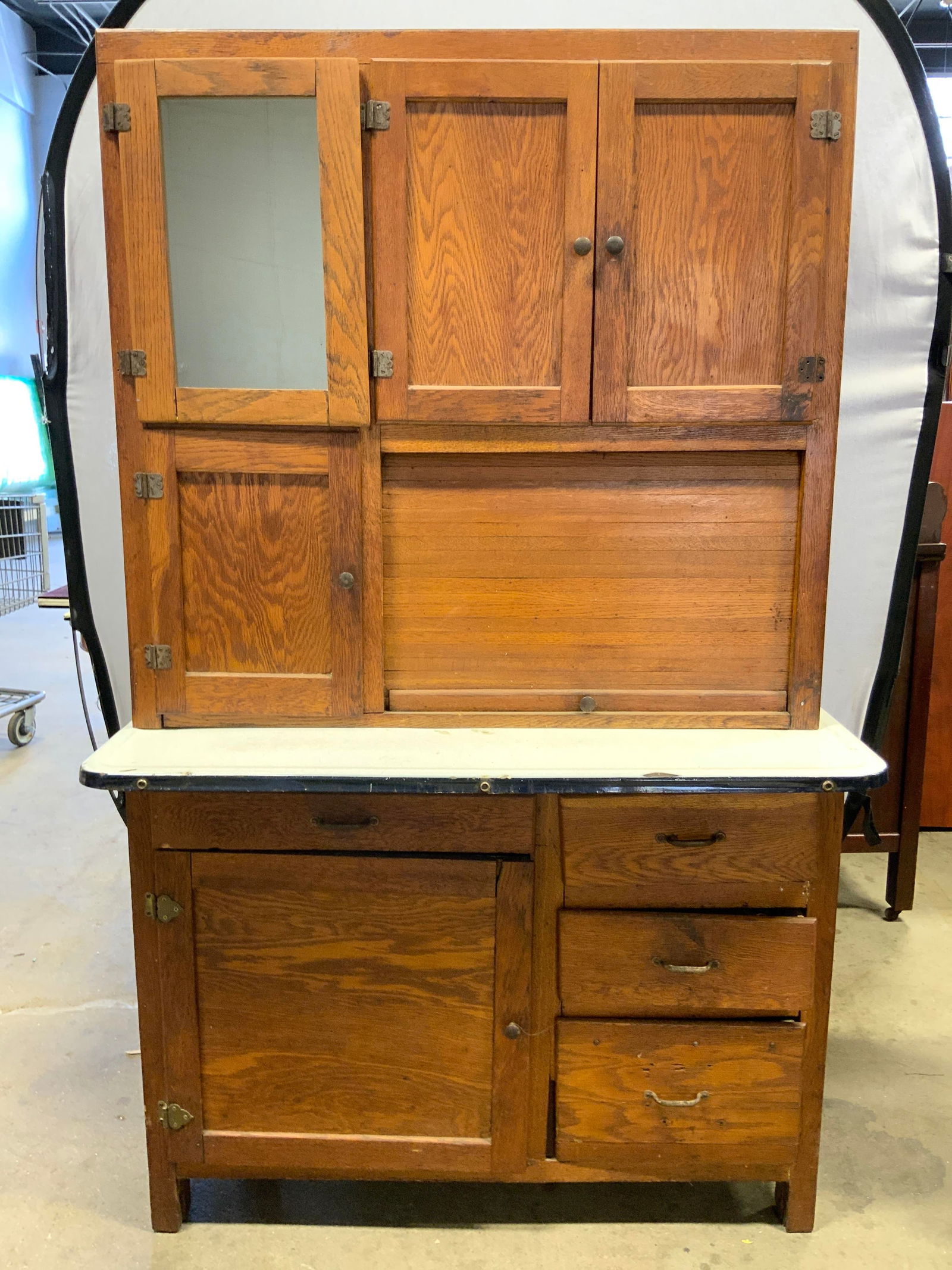 Antique Wooden Refrigerator Icebox Hoosier (1 of 8)