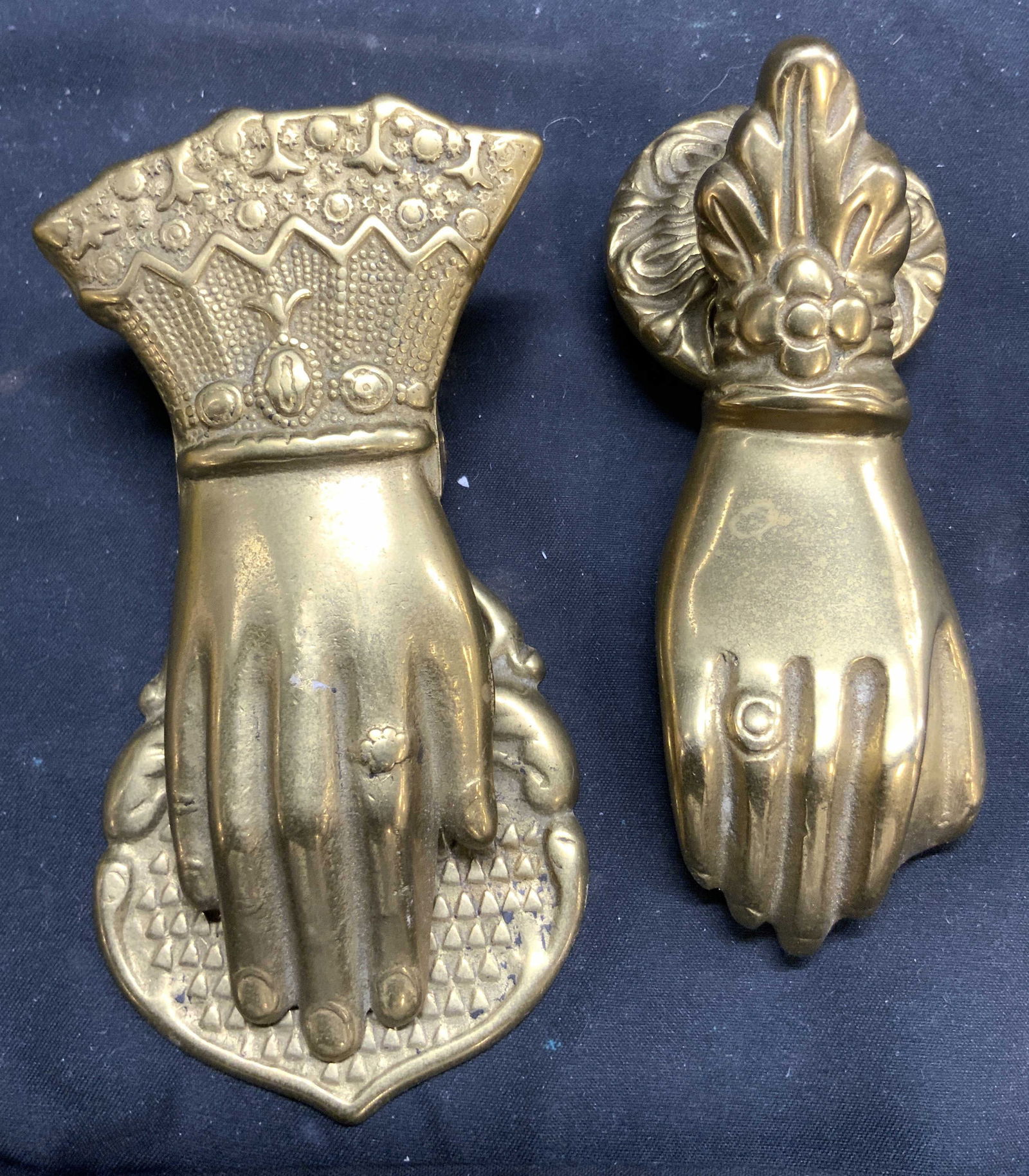 Vintage Brass Hand Letter Clip & Door Knocker (1 of 8)