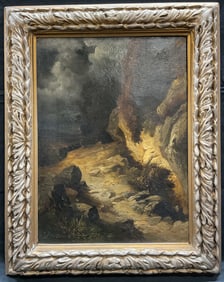 Edmund Kanoldt River Landscape Oil Painting