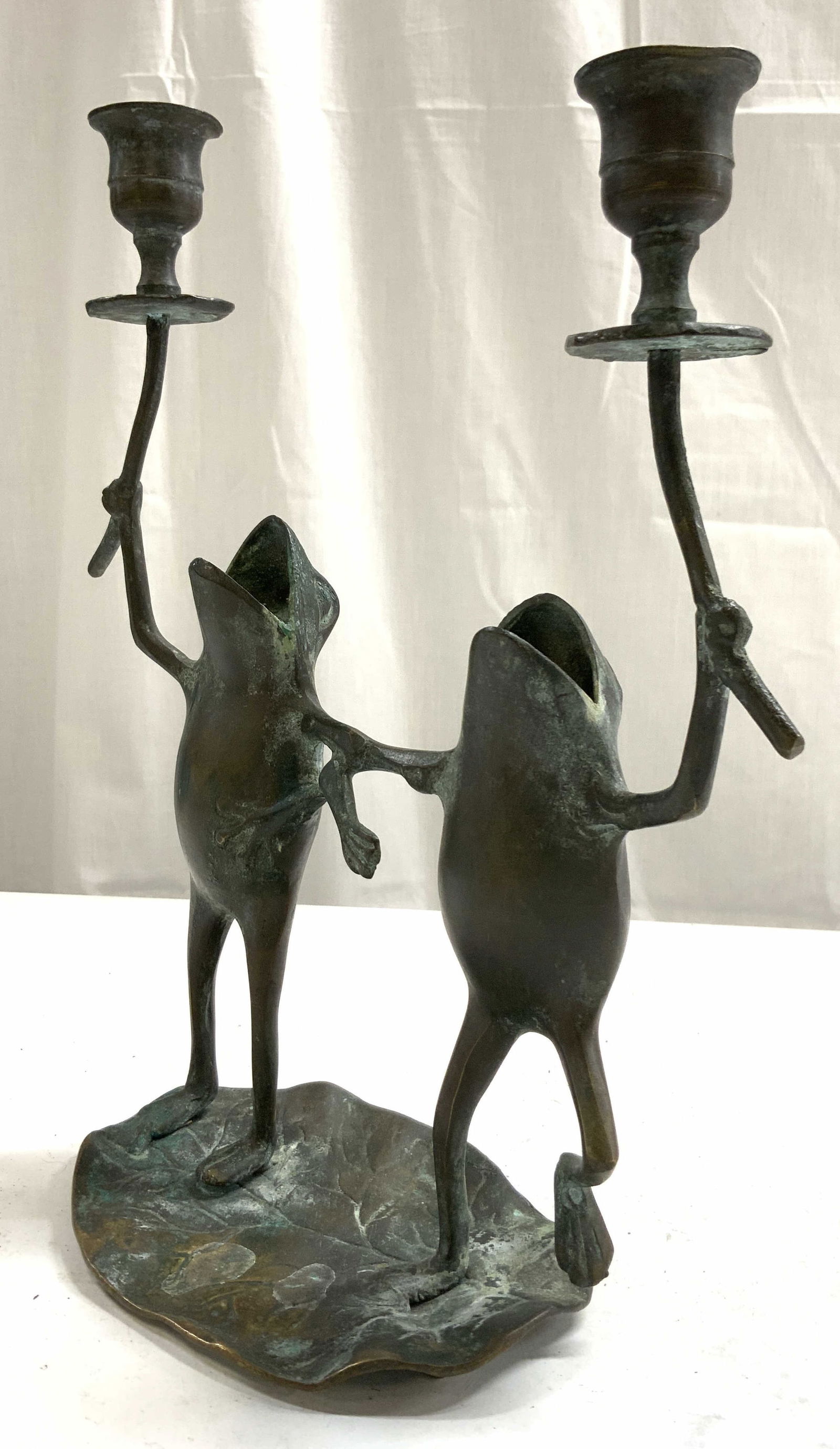 Vtg Brass Whimsical Dancing Frogs Candelabra (1 of 8)