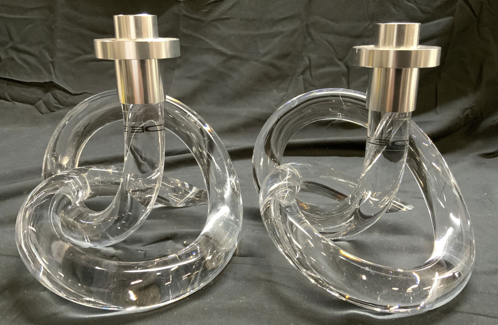 INTERLUDE HOME MCM Pr Lucite Candlesticks (1 of 8)