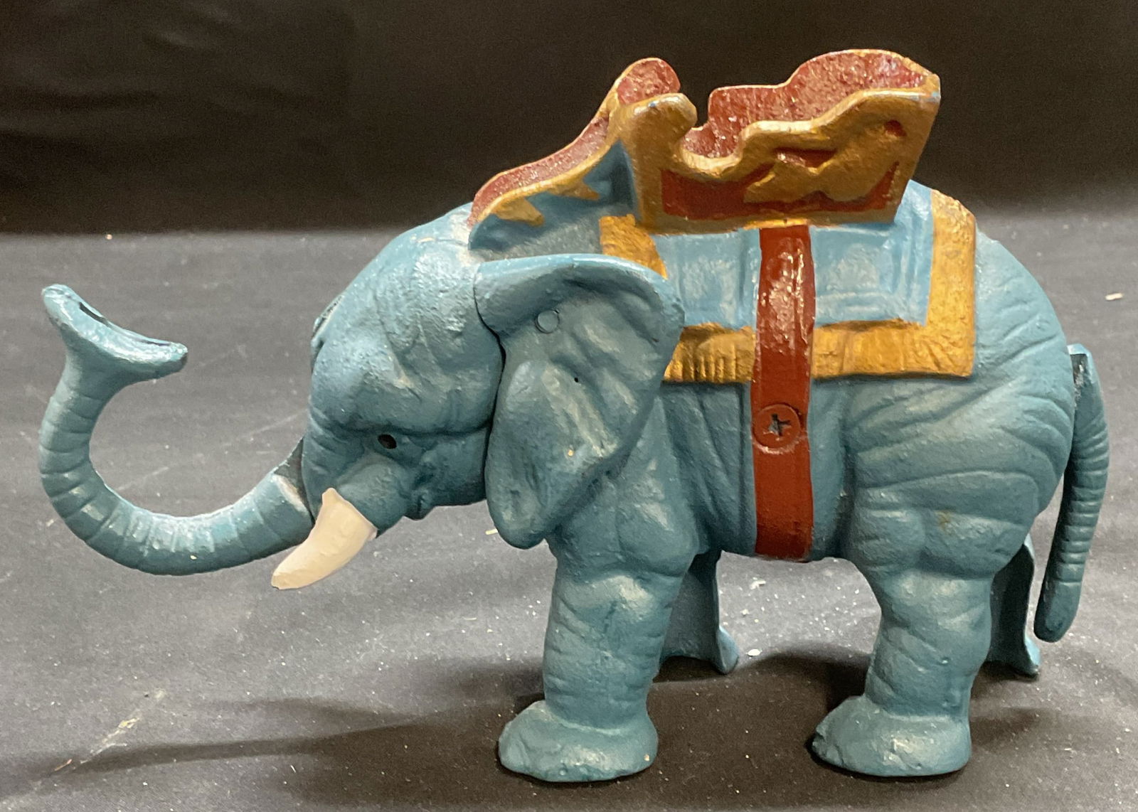 Cast Iron Circus Elephant Mechanical Coin Bank (1 of 7)