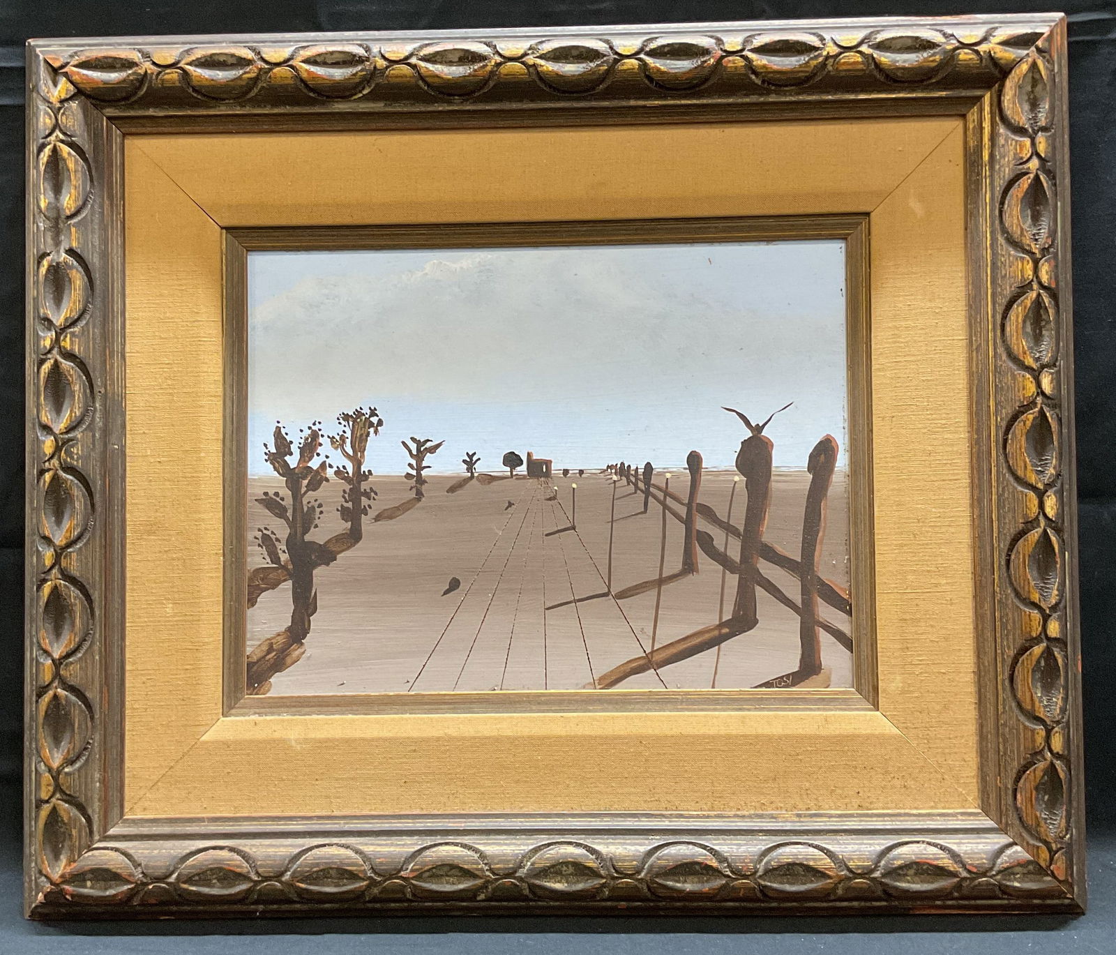 Framed Signed Tosi Desert Landscape Oil Painting (1 of 6)