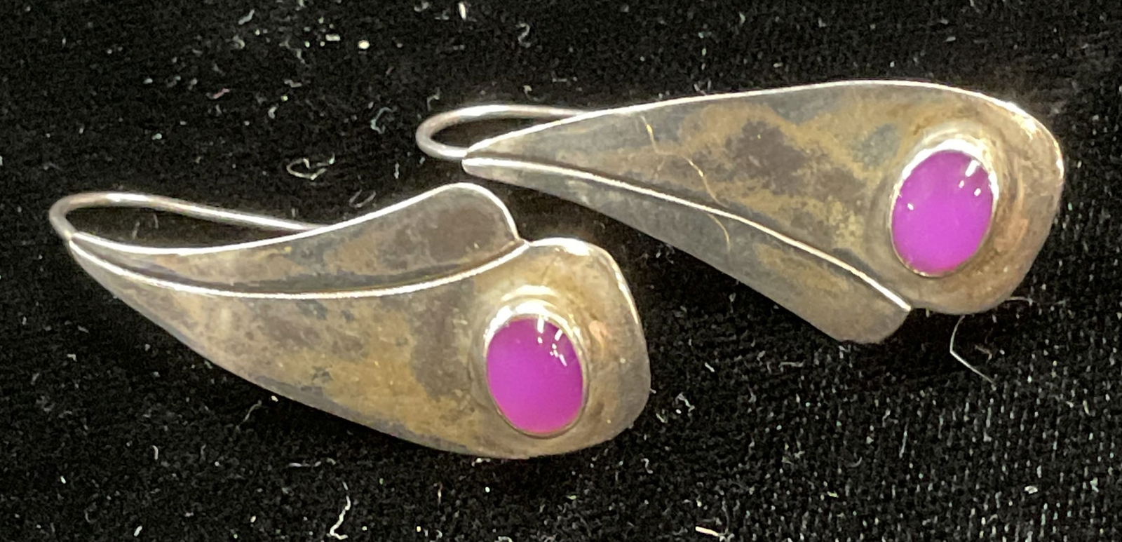 Signed MF Sterling Silver Crystal Earrings (1 of 6)