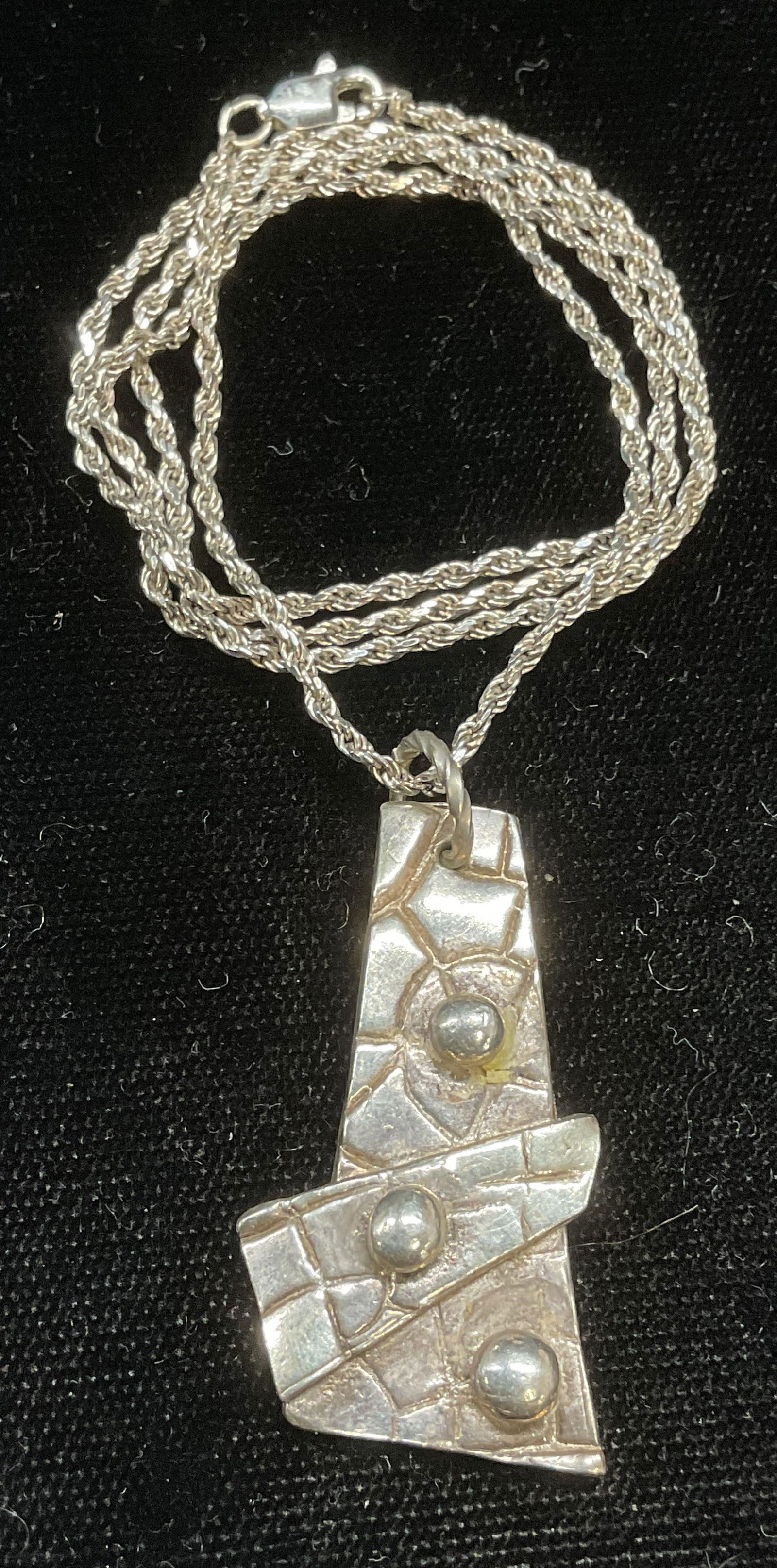 Sterling Silver Modernist Pendant Necklace (1 of 6)