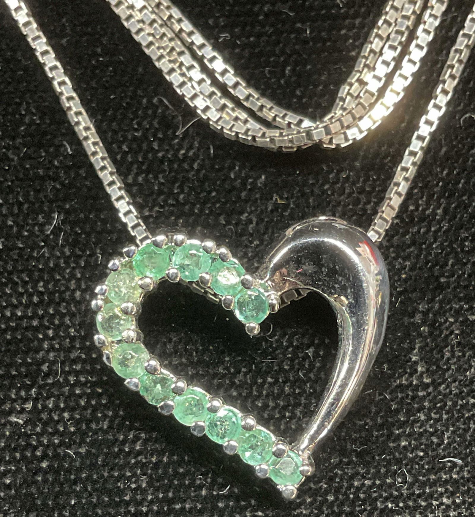 Sterling Silver Semiprecious Heart Necklace (1 of 6)