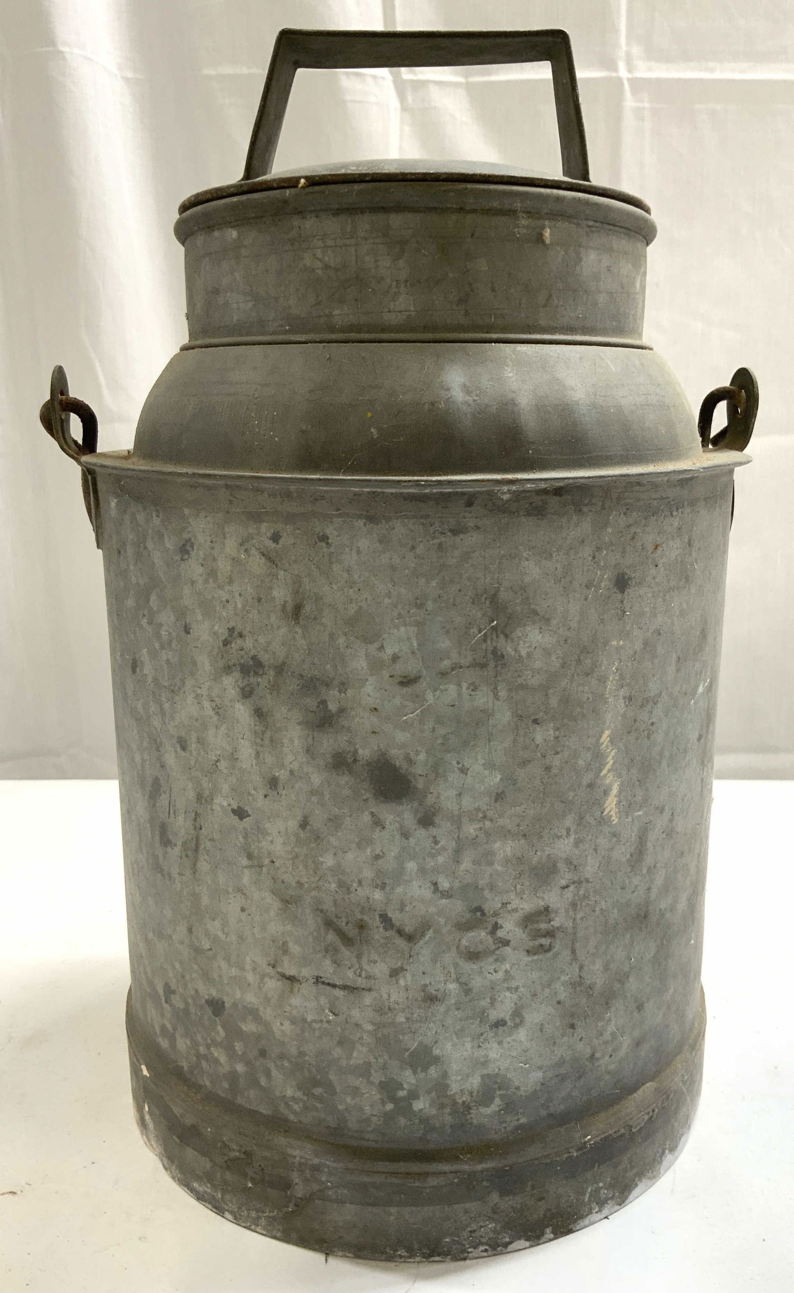 Antique Metal Milk Jug W Lid (1 of 8)