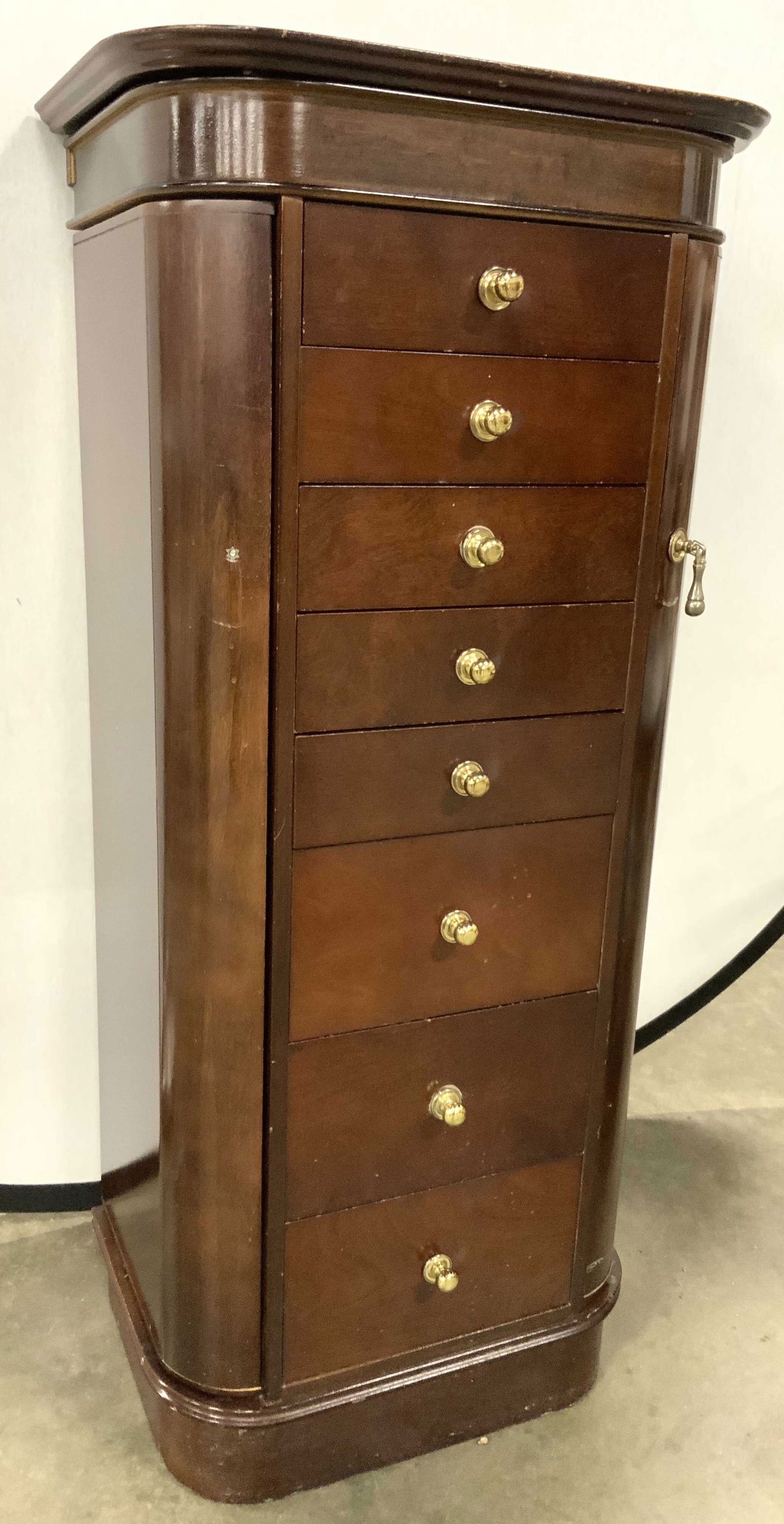 RC POWELL Vtg 8 Drawer Wood Jewelry Chest (1 of 11)