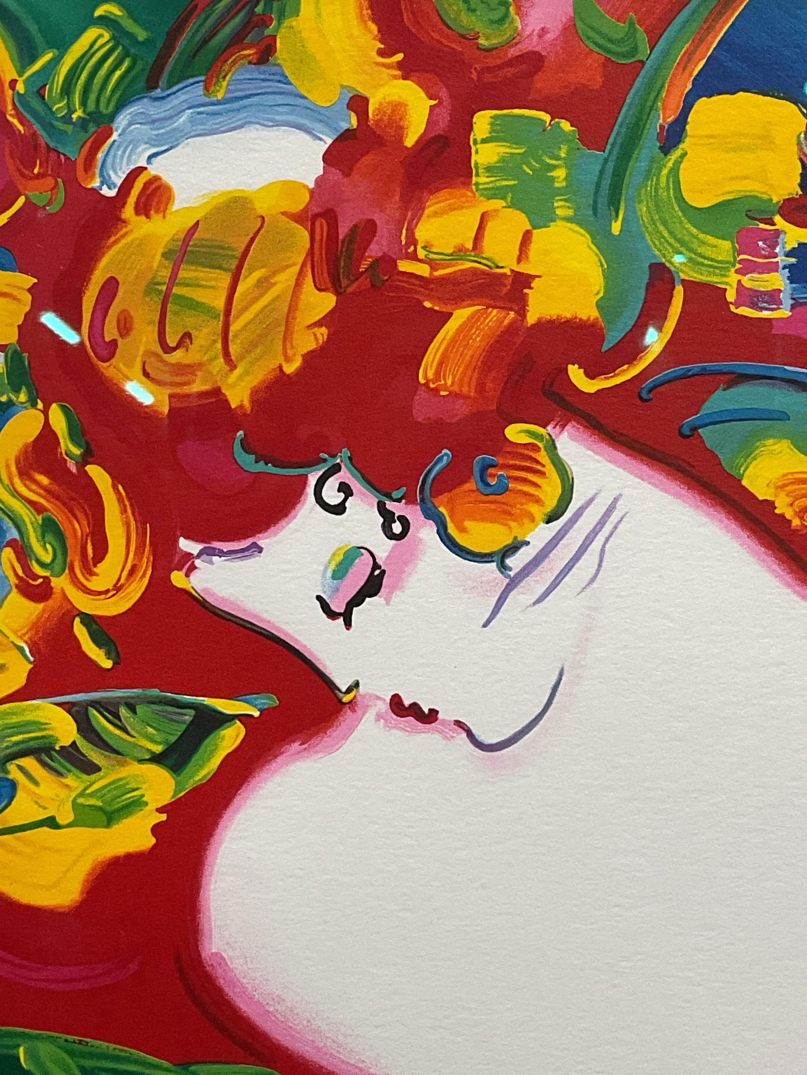 Signed Peter Max Flower Blossom Lady Serigraph (1 of 7)