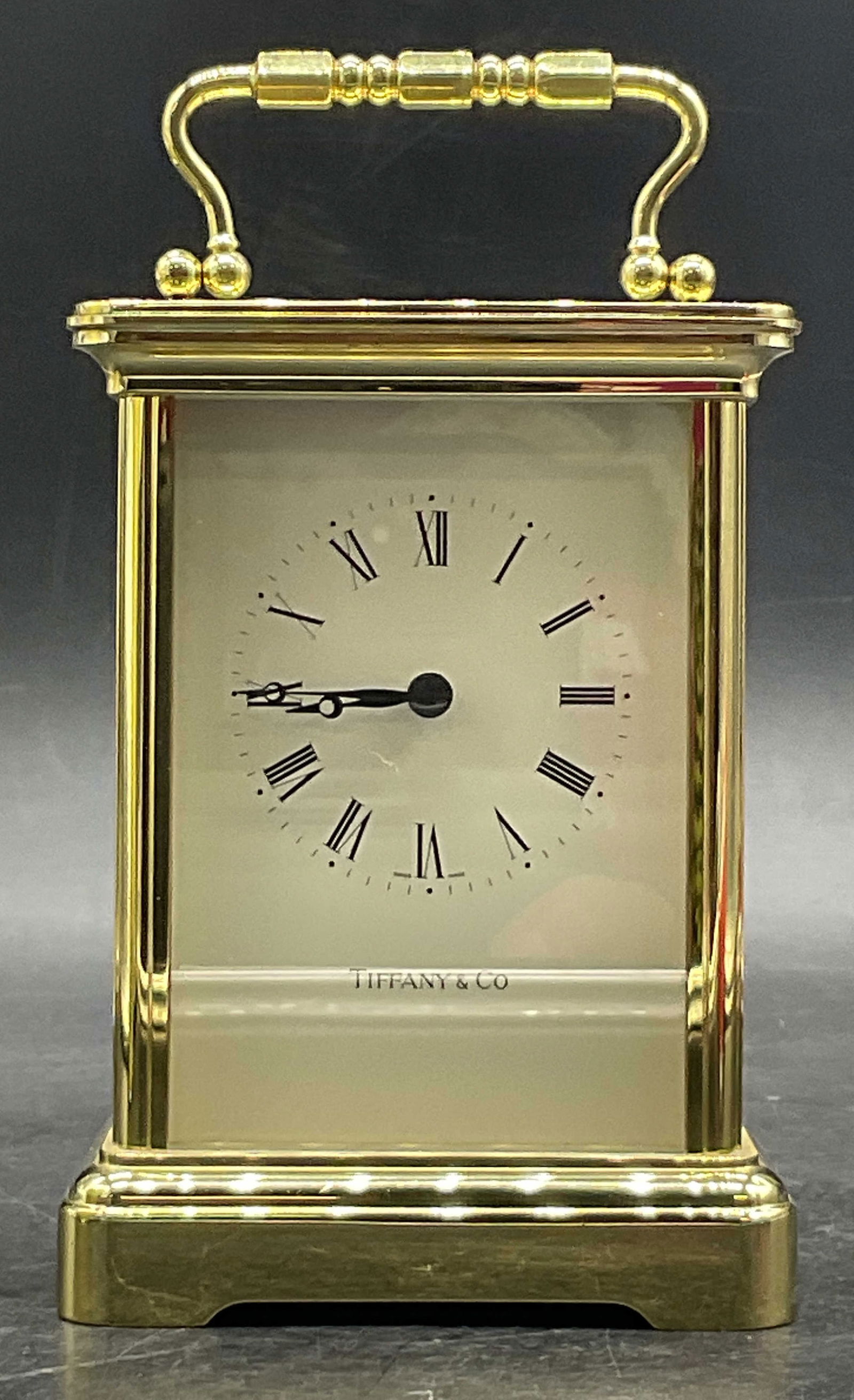 TIFFANY & CO. Swiss Made Brass Carriage Clock (1 of 9)
