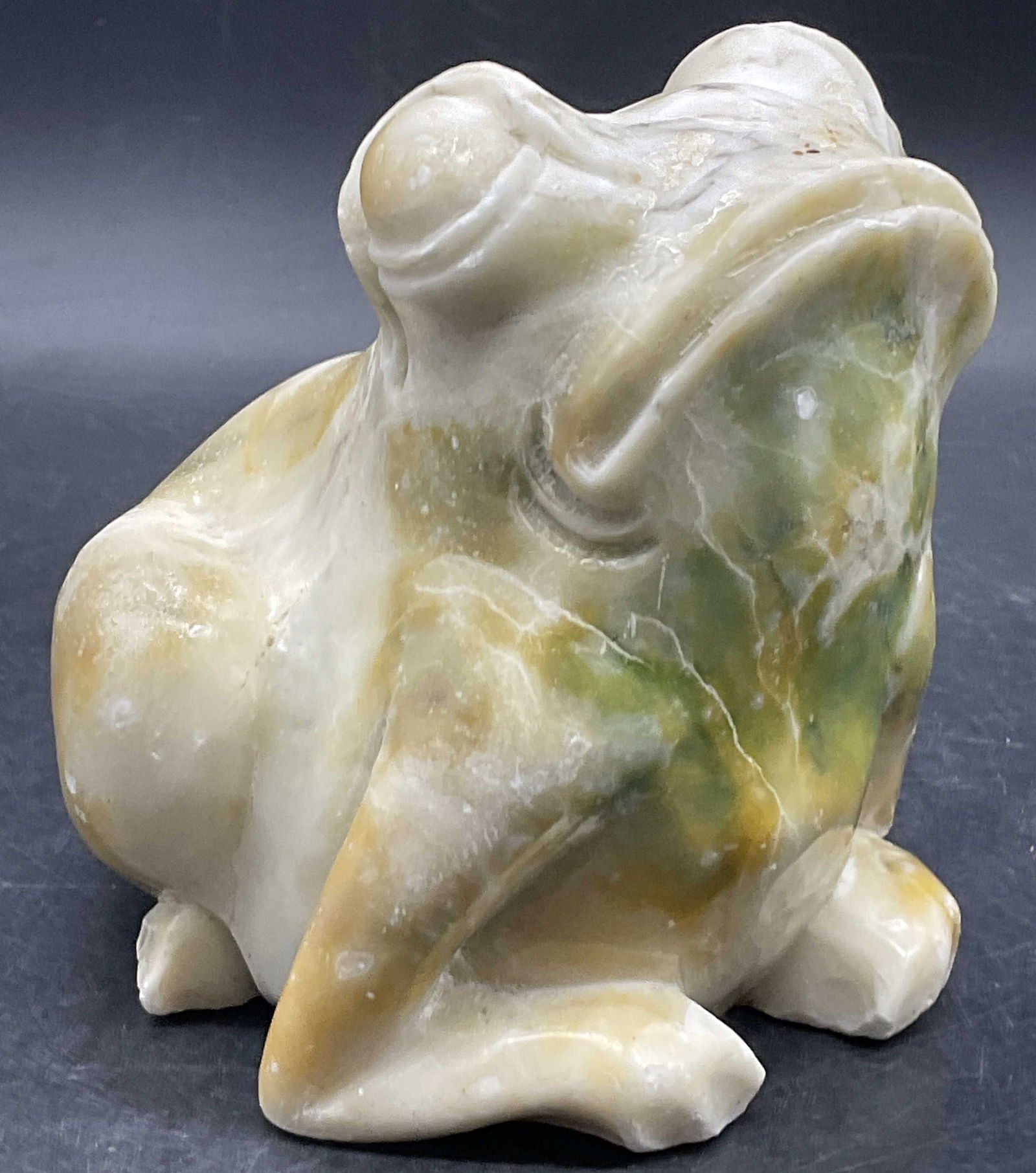 Hand Carved Natural Stone Frog Figural Statue (1 of 8)