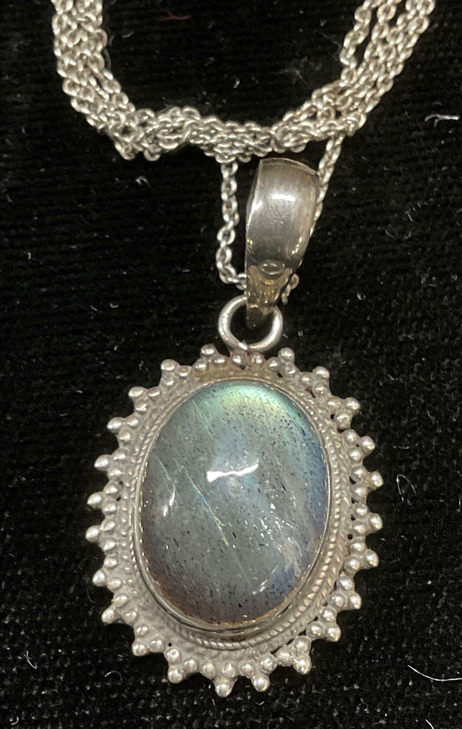 Vintage Sterling Silver Labradorite Necklace (1 of 6)
