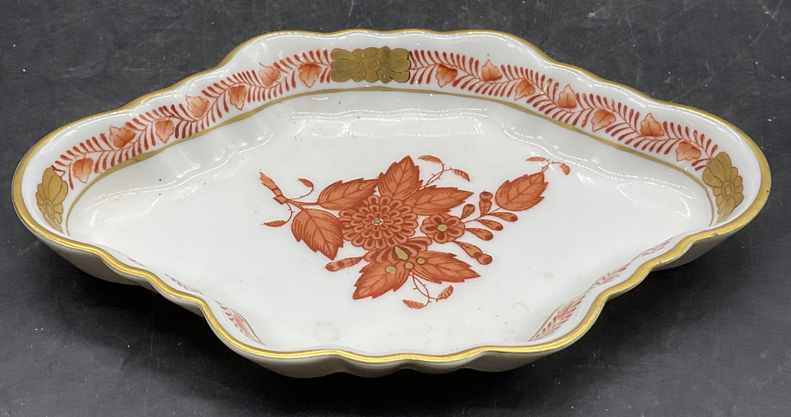 HEREND HUNGARY Hand Painted Porcelain Trinket Dish (1 of 6)