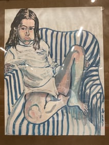 Signed Alice Neel Portrait of a Girl Screenprint