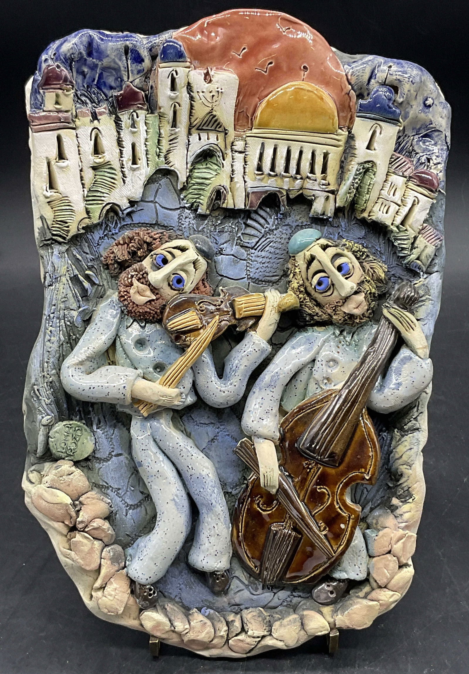 LOMBROZO Signed Handmade Pottery Wall Plaque (1 of 8)