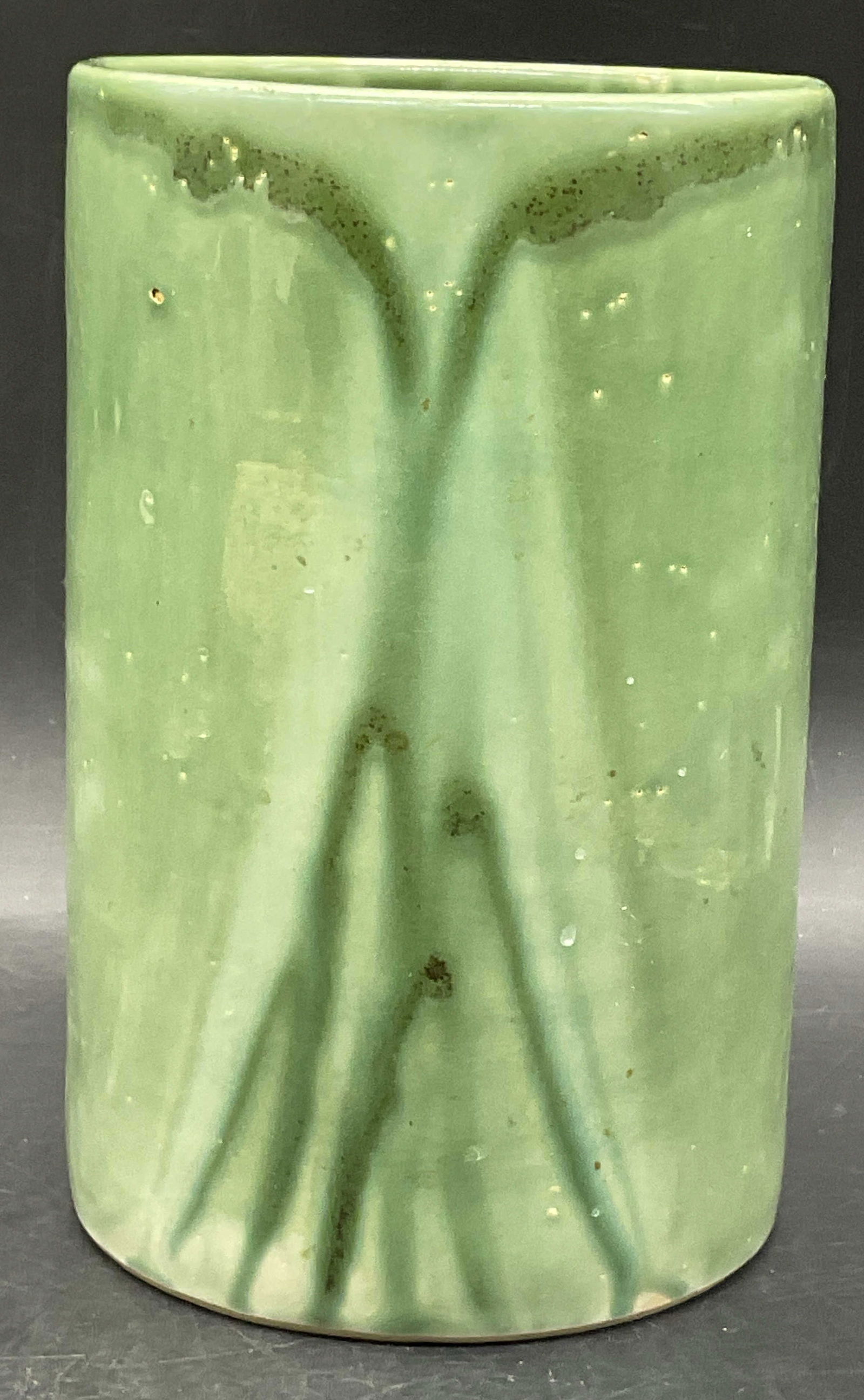 M.A. HADLEY Signed Vintage Green Pottery Vase (1 of 7)