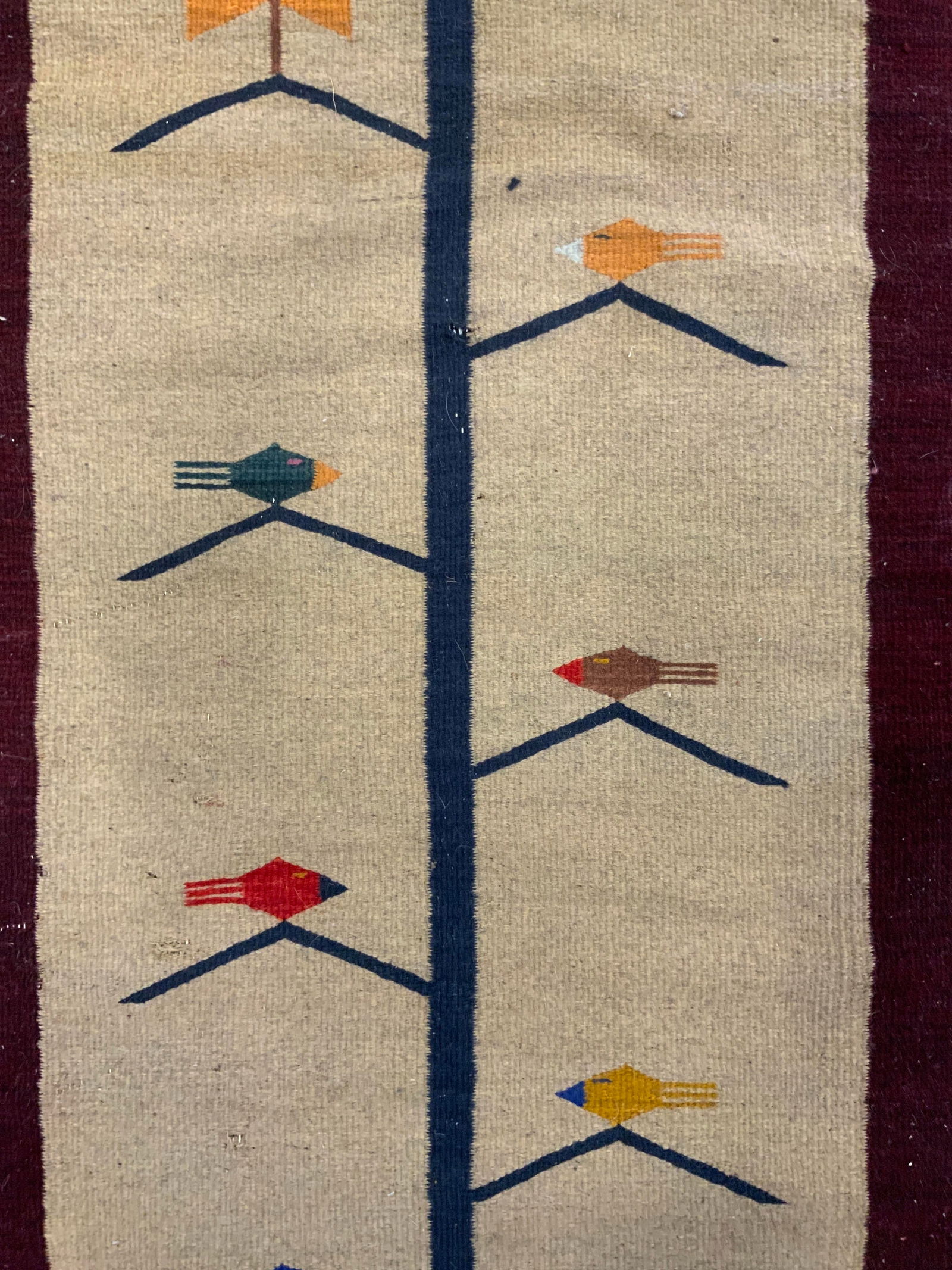 Vtg Handmade Tribal Turkish Kilim Fringed Wool Rug (1 of 7)