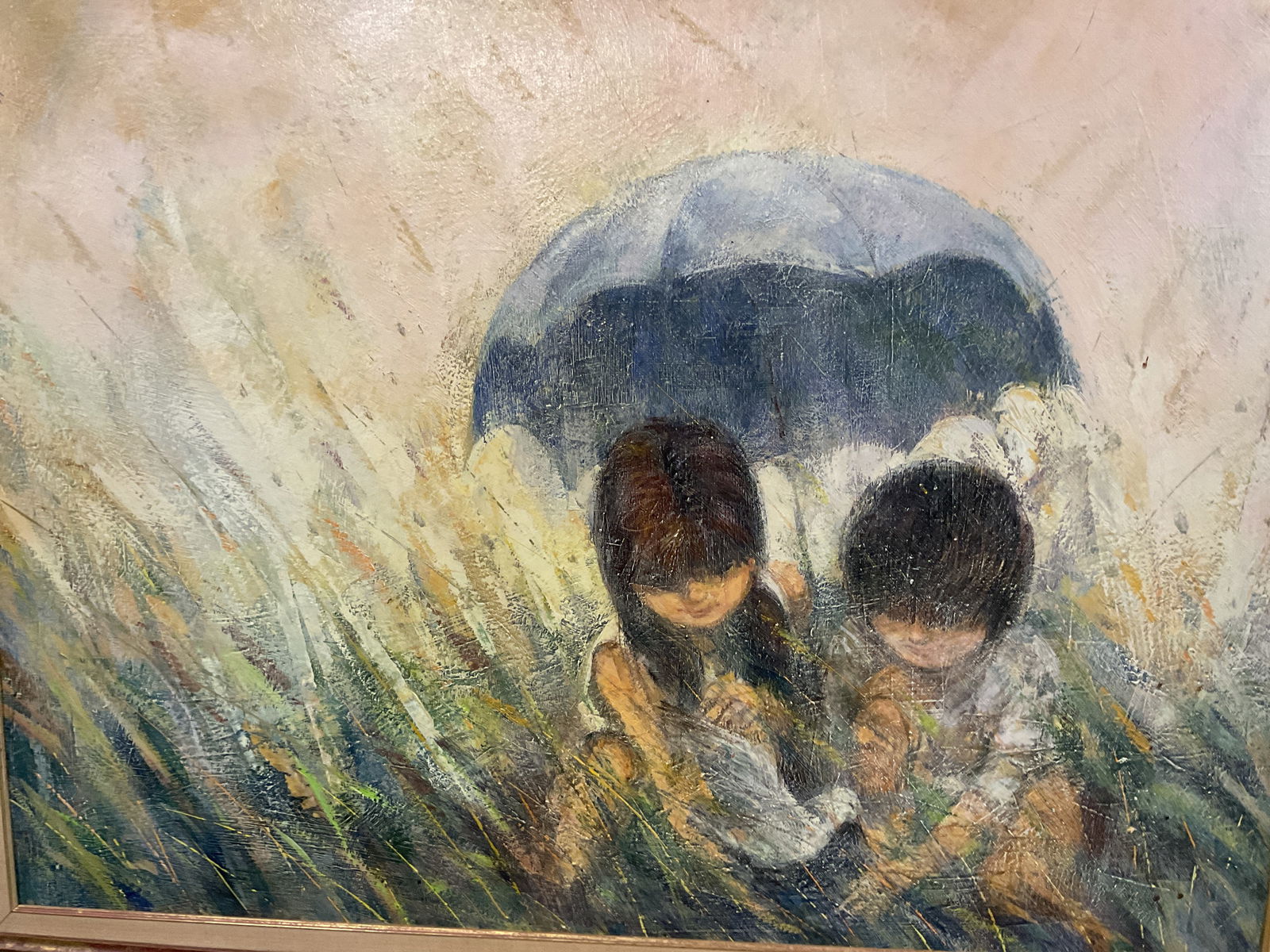 Sgn Hall Groat Bird of Peace Oil Painting 1971 55in (1 of 7)