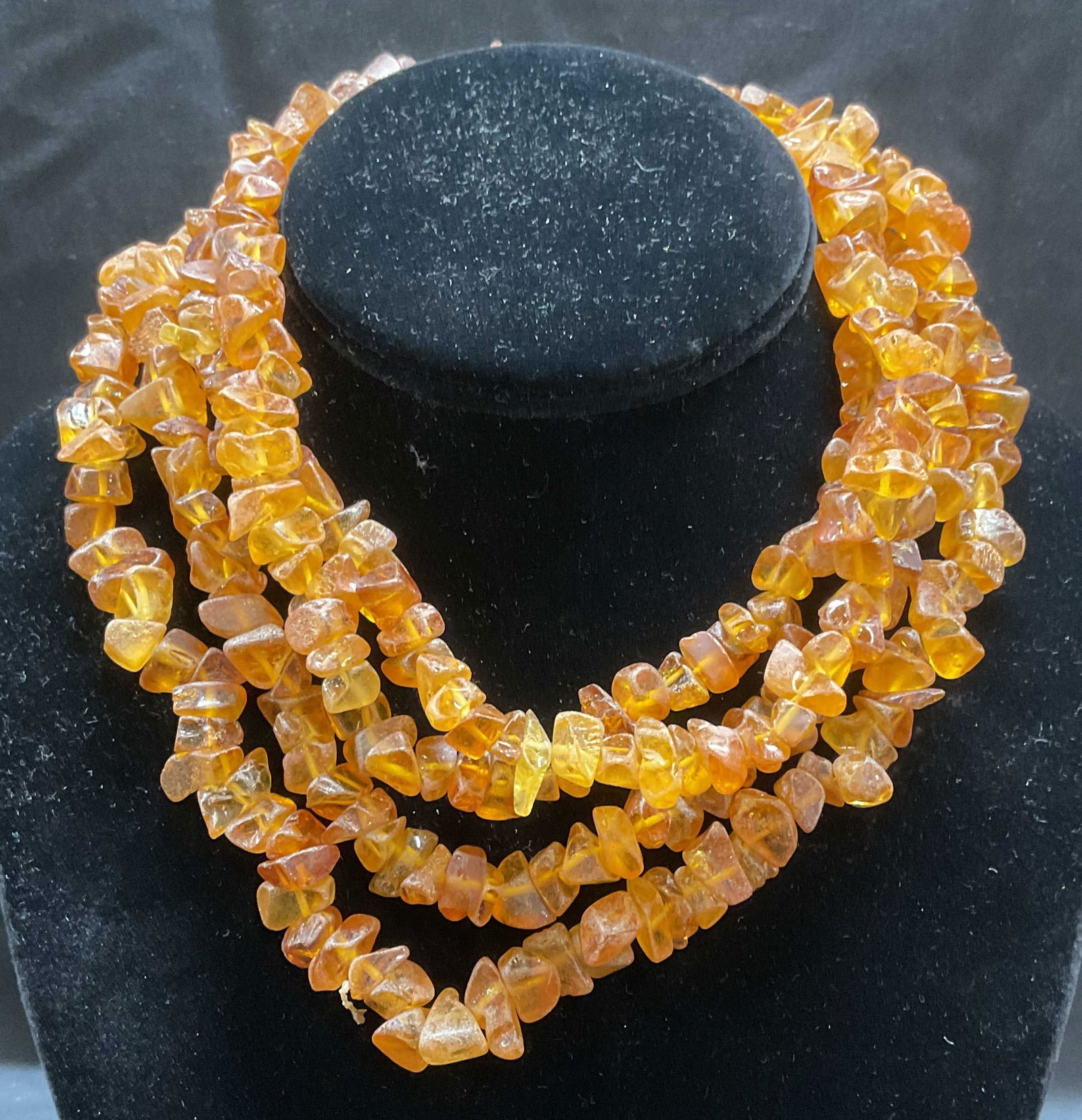 Vintage Amber Beaded Necklace, 33 Inches (1 of 6)